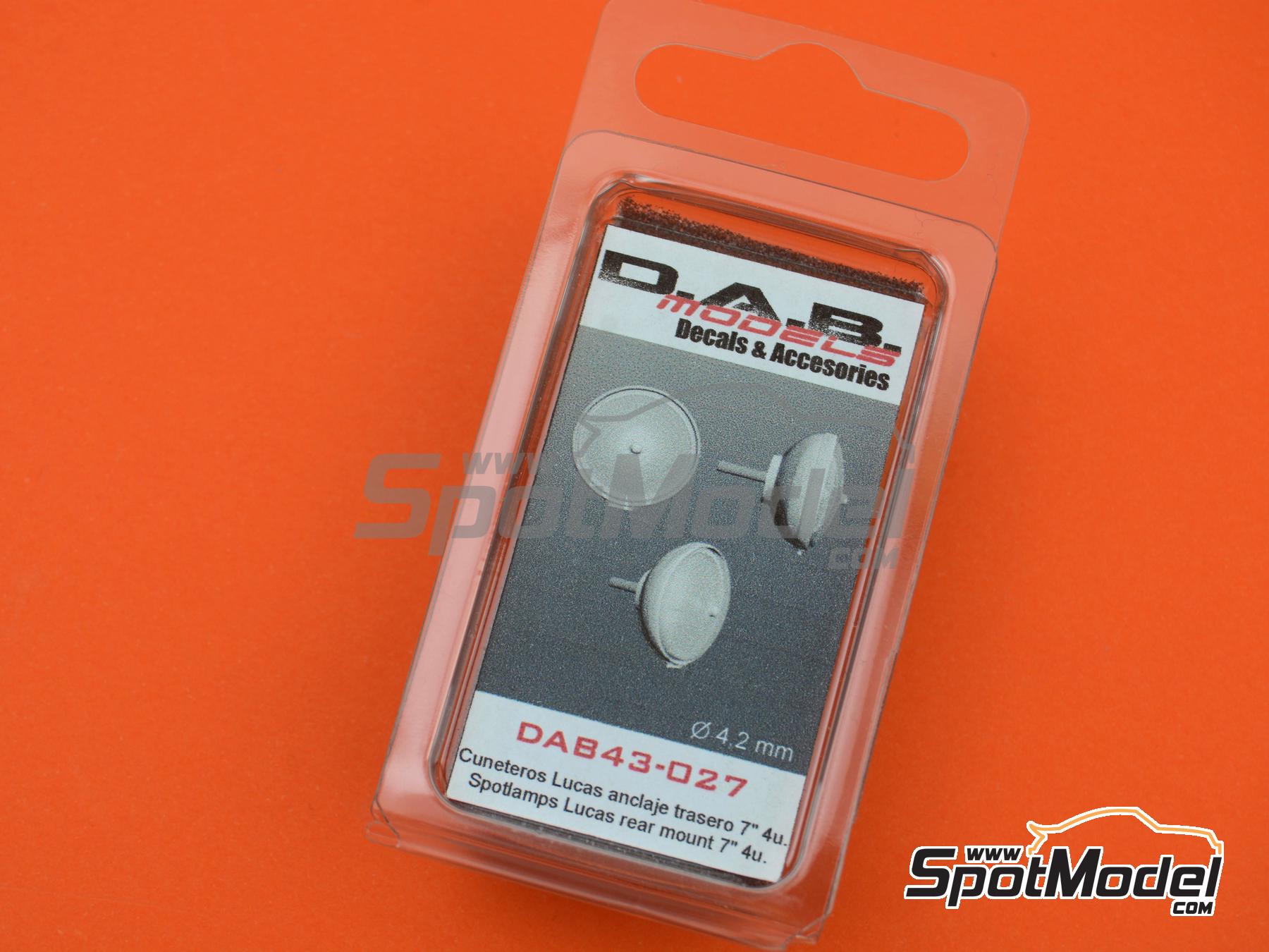 Image 5: Lucas spotlamps 7 inches with rear mount | Lights in 1/43 scale manufactured by D.A.B. Models (ref.&nbsp;DAB43-027)