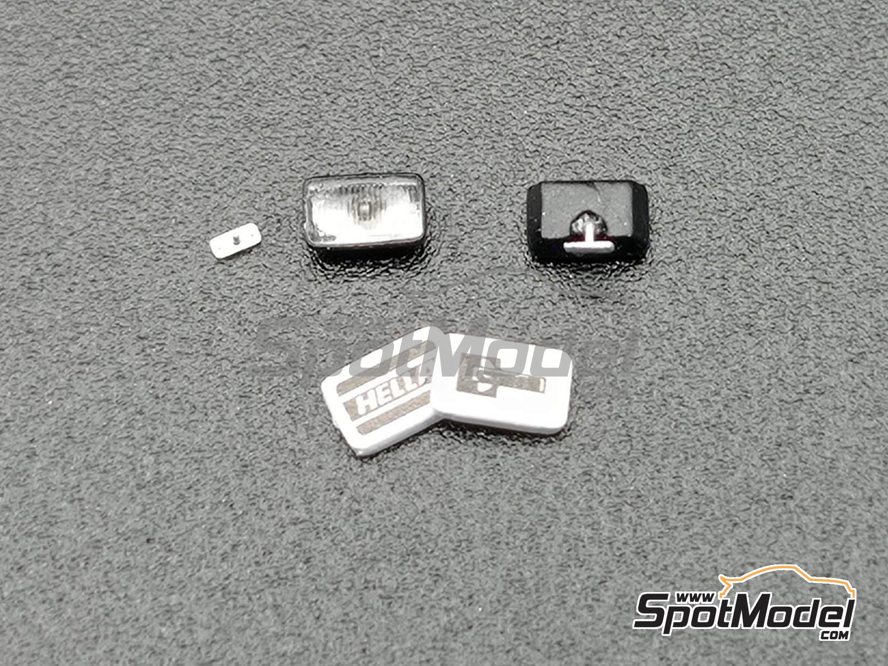 Image 3: Faros cuneteros rectangulares patrocinado por Cibie, Hella, Sev Marchal | Luces en escala 1/43 fabricado por D.A.B. Models (ref. DAB43-038)