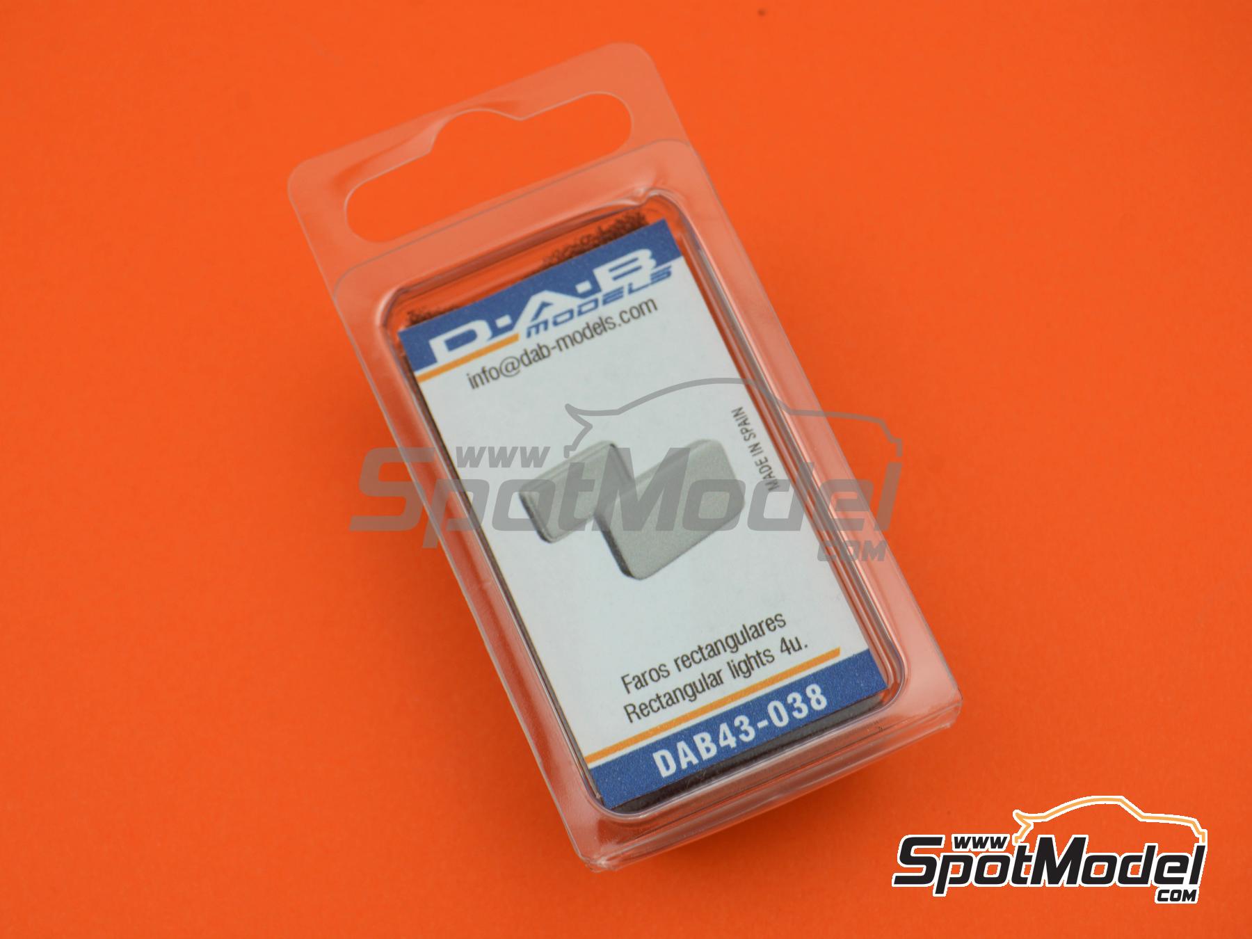 Image 5: Faros cuneteros rectangulares patrocinado por Cibie, Hella, Sev Marchal | Luces en escala 1/43 fabricado por D.A.B. Models (ref. DAB43-038)