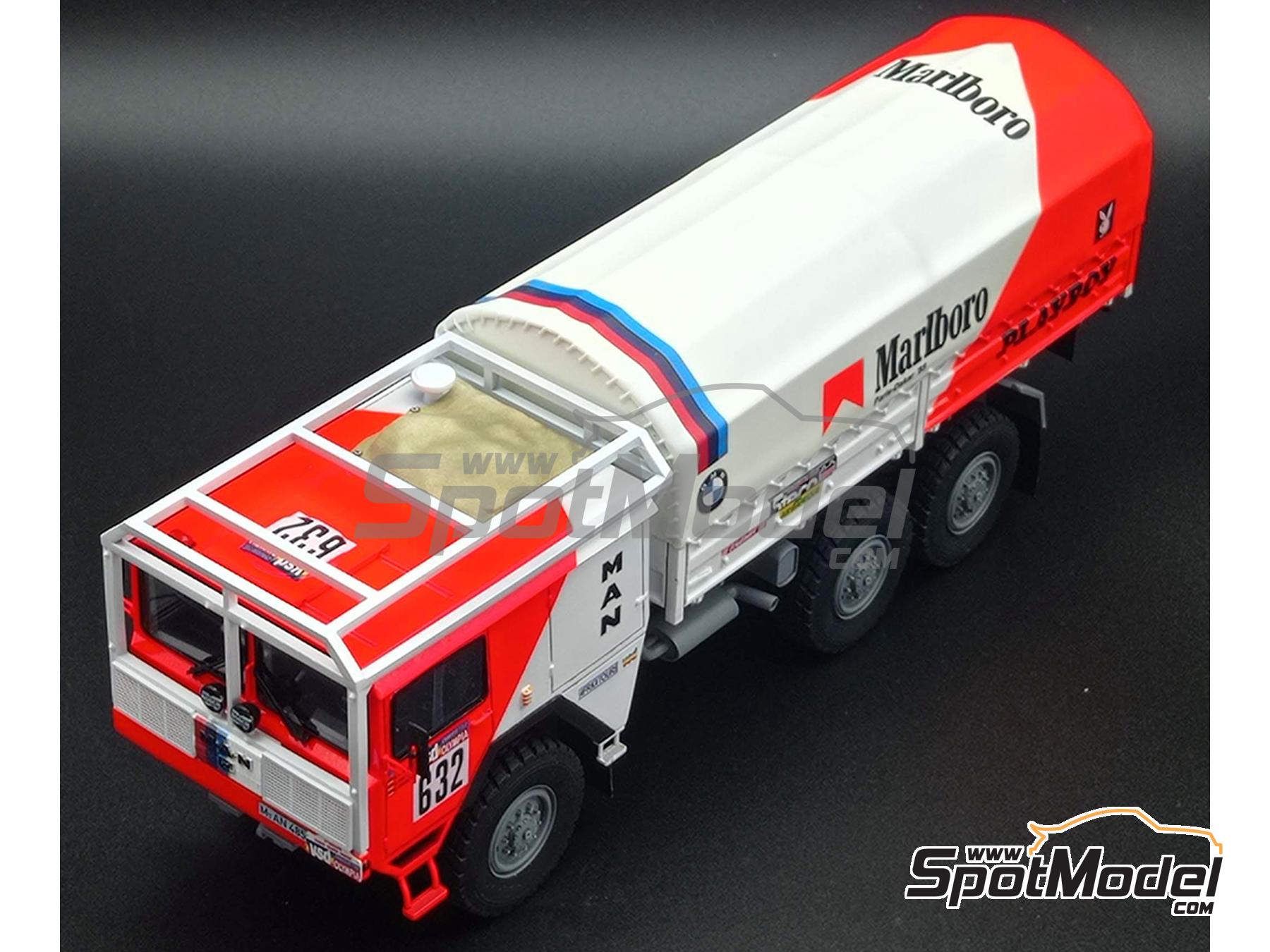 Image 4: MAN 6x6 BMW Playboy Team sponsored by Marlboro - Paris Dakar Rally 1985 | Truck scale model kit in 1/43 scale manufactured by D.A.B. Models (ref.&nbsp;DAB43-041)