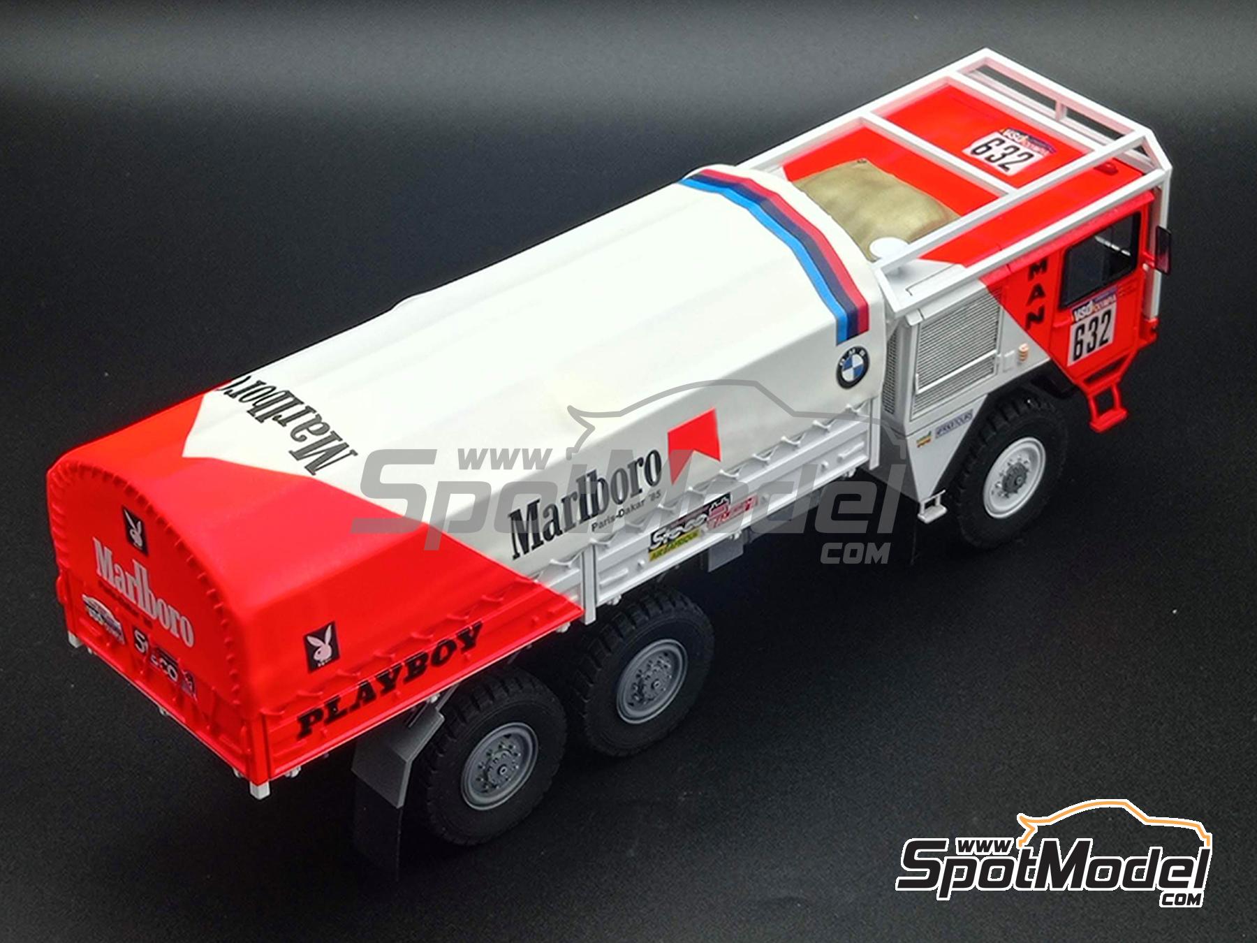 Image 5: MAN 6x6 BMW Playboy Team sponsored by Marlboro - Paris Dakar Rally 1985 | Truck scale model kit in 1/43 scale manufactured by D.A.B. Models (ref.&nbsp;DAB43-041)