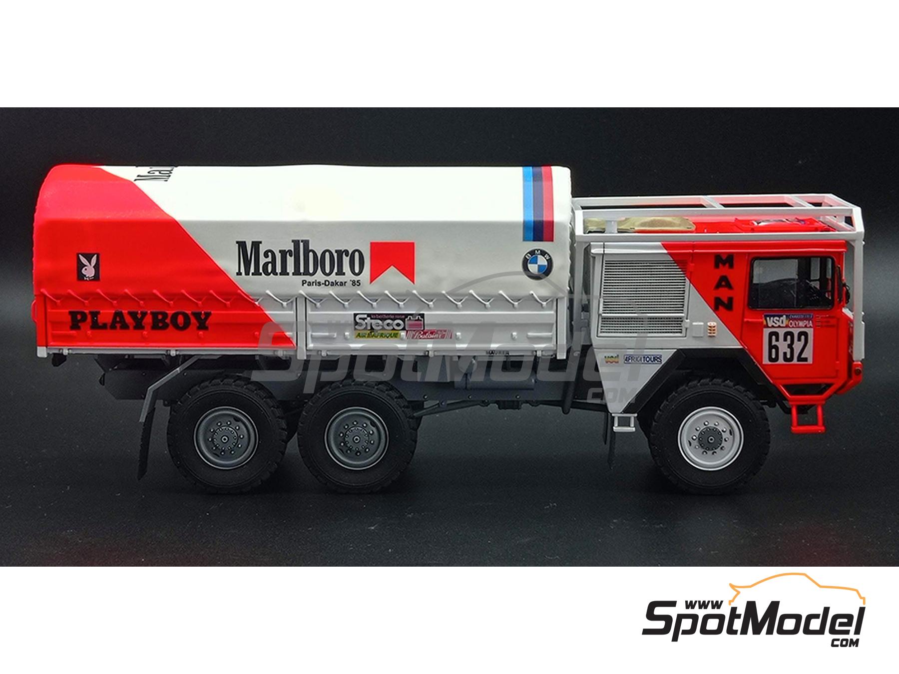 Image 6: MAN 6x6 BMW Playboy Team sponsored by Marlboro - Paris Dakar Rally 1985 | Truck scale model kit in 1/43 scale manufactured by D.A.B. Models (ref.&nbsp;DAB43-041)