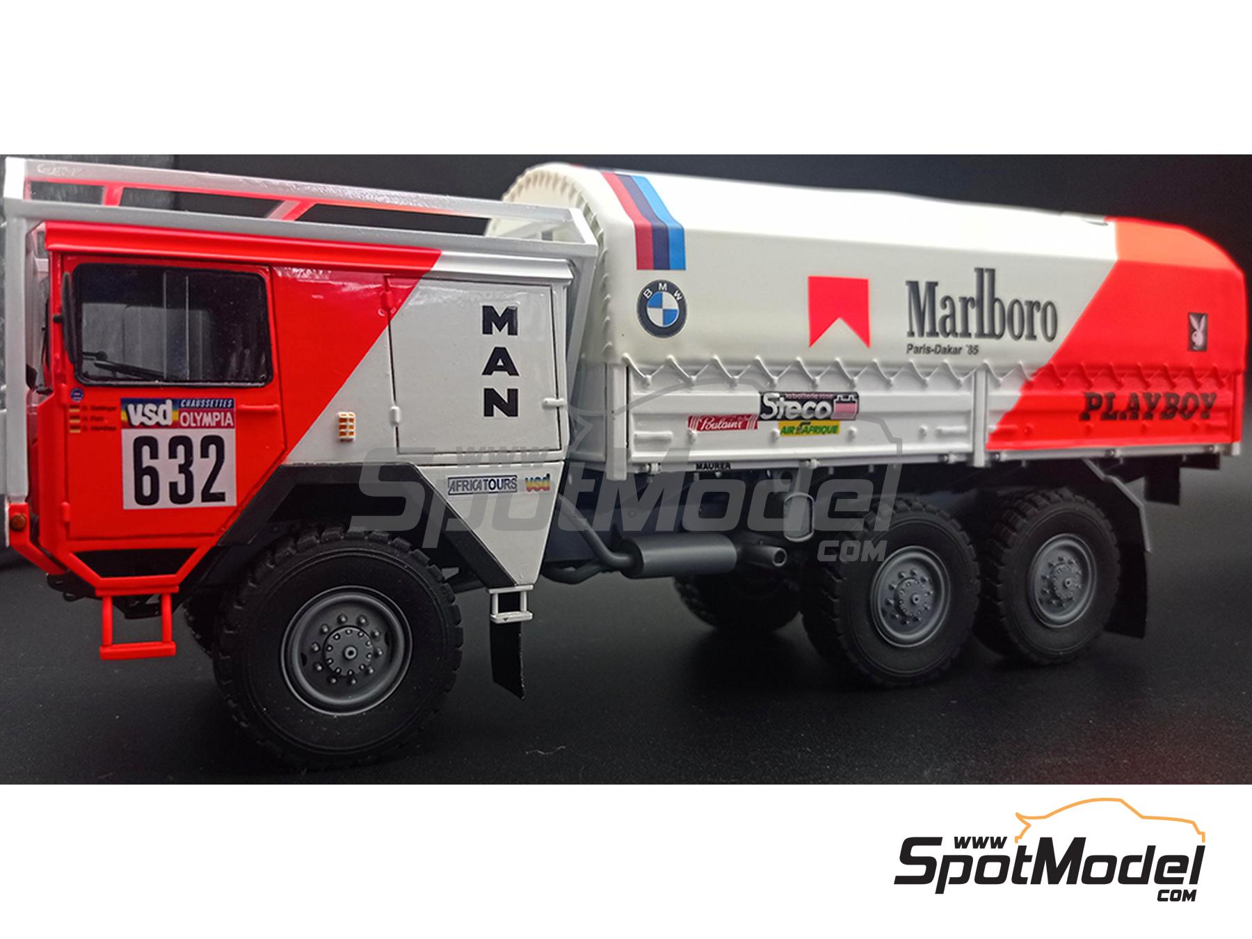 Image 7: MAN 6x6 BMW Playboy Team sponsored by Marlboro - Paris Dakar Rally 1985 | Truck scale model kit in 1/43 scale manufactured by D.A.B. Models (ref.&nbsp;DAB43-041)