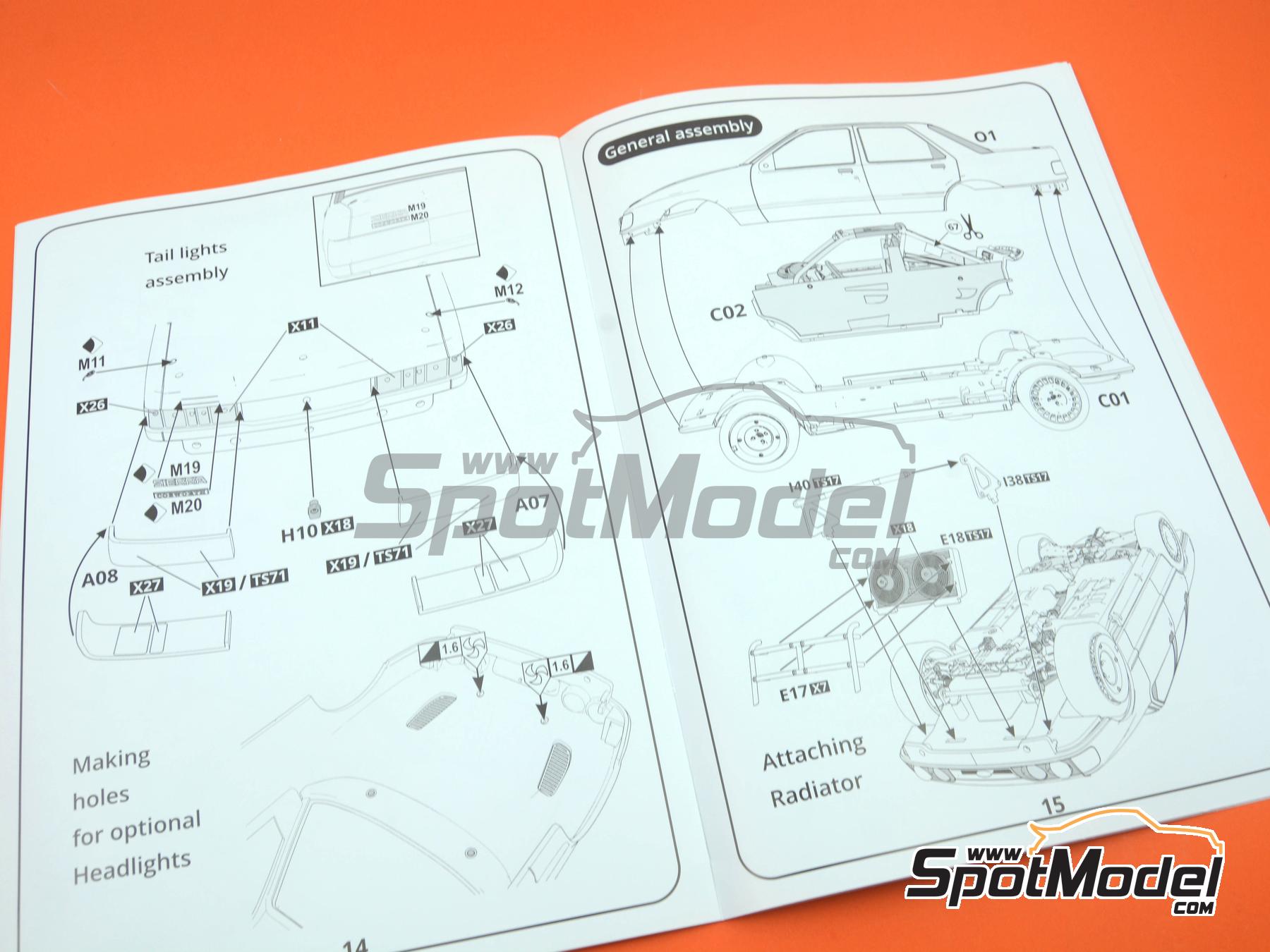 Image 37: Ford Sierra Cosworth 4&times;4 Group A Ford Team sponsored by Q8 Oils - Monte Carlo Rally - Rallye Automobile de Monte-Carlo 1991 | Car scale model kit in 1/24 scale manufactured by D.Modelkits (ref.&nbsp;DM-K001, also 5600627796819 and DMK-001)