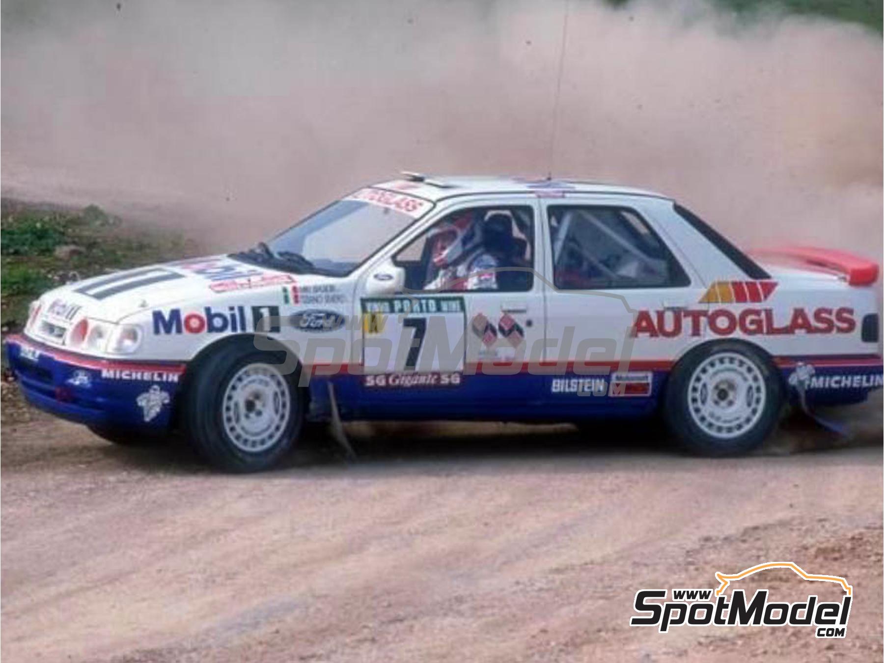 Image 1: Ford Sierra Cosworth 4×4 Grupo A patrocinado por Autoglass Carglass - Rally de Portugal - Vinho do Porto 1992 | Maqueta de coche en escala 1/24 fabricado por D.Modelkits (ref. DM-K002, tambien 5600627796826 y DMK-002)