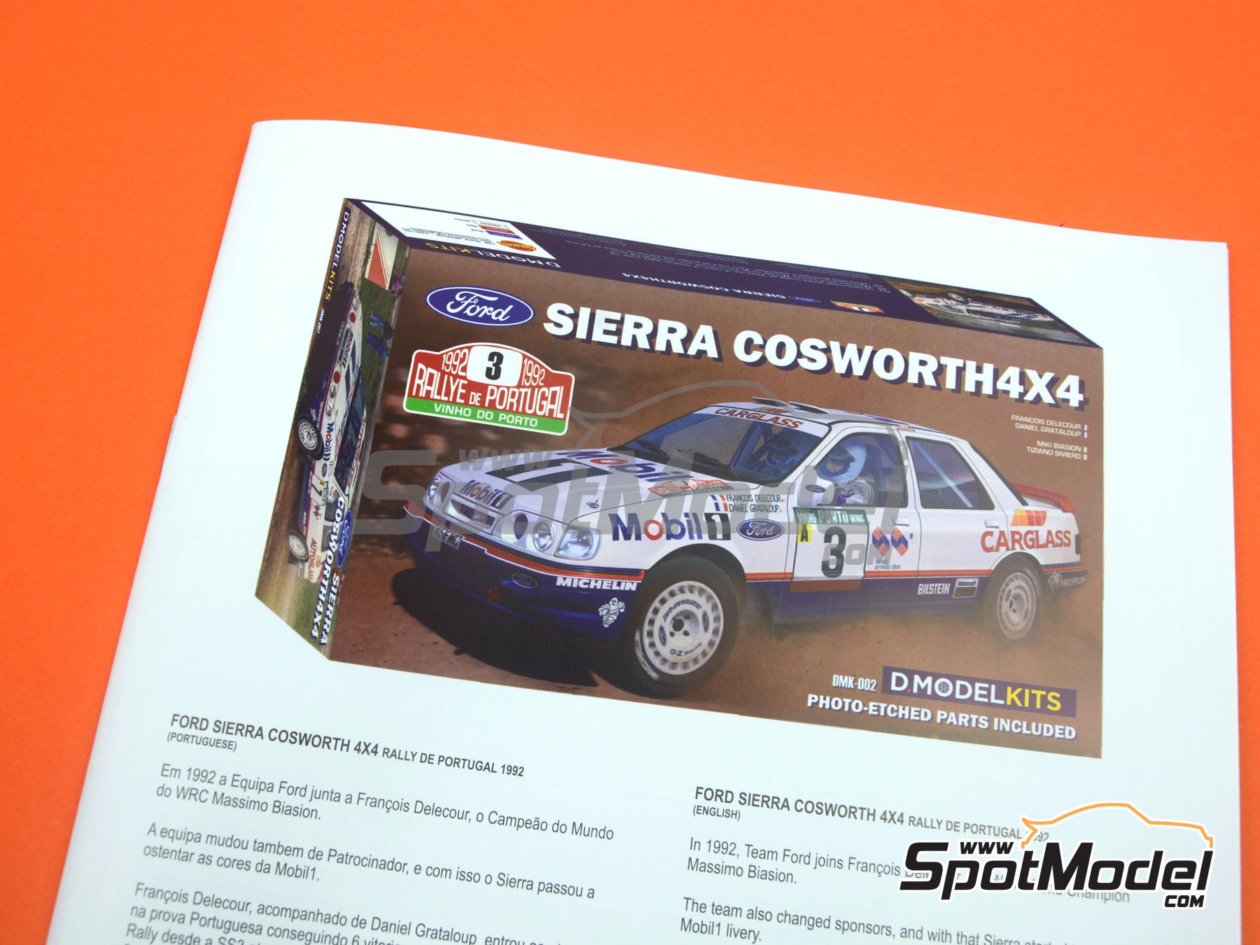 Image 19: Ford Sierra Cosworth 4×4 Grupo A patrocinado por Autoglass Carglass - Rally de Portugal - Vinho do Porto 1992 | Maqueta de coche en escala 1/24 fabricado por D.Modelkits (ref. DM-K002, tambien 5600627796826 y DMK-002)