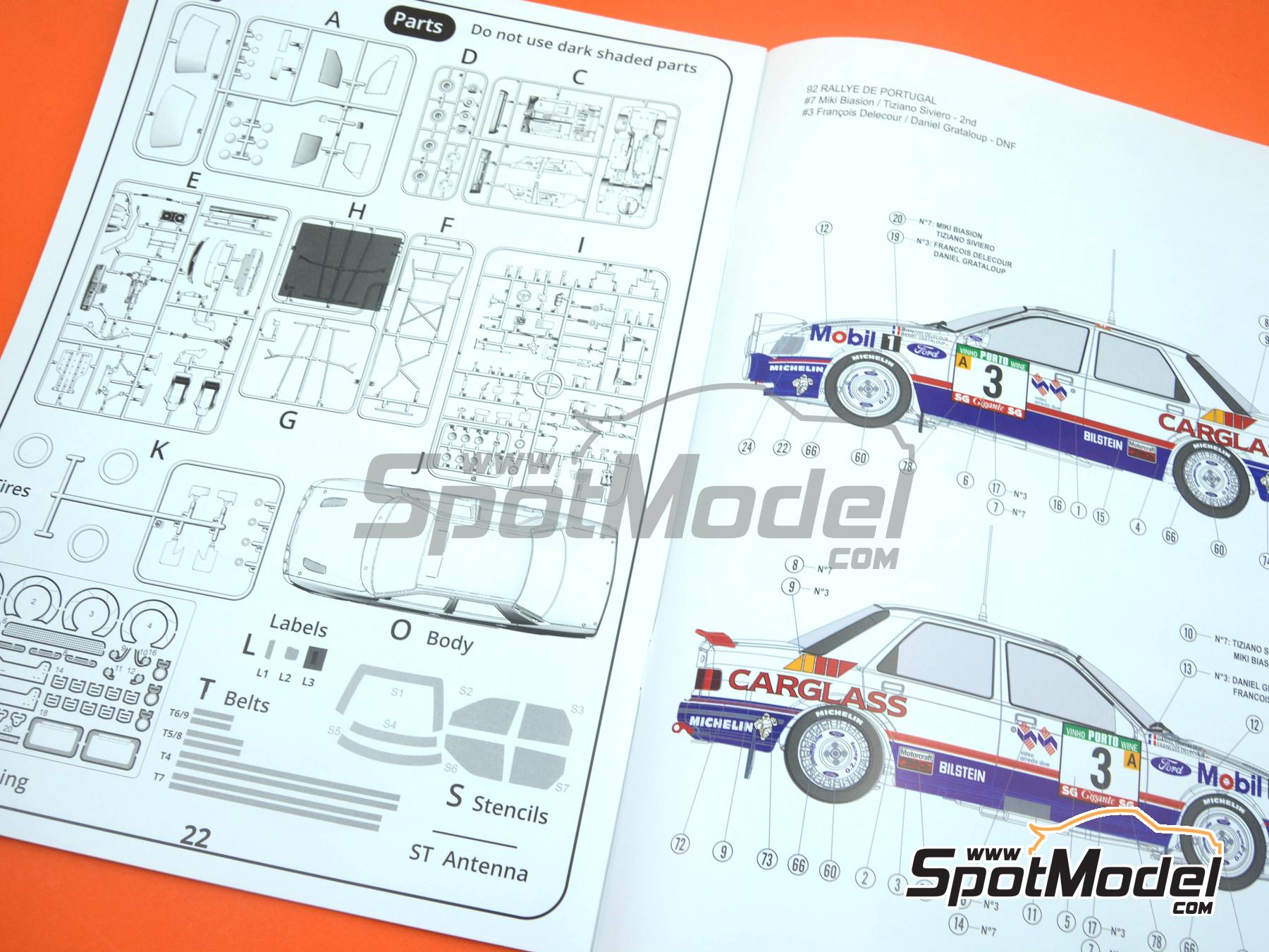 Image 27: Ford Sierra Cosworth 4×4 Grupo A patrocinado por Autoglass Carglass - Rally de Portugal - Vinho do Porto 1992 | Maqueta de coche en escala 1/24 fabricado por D.Modelkits (ref. DM-K002, tambien 5600627796826 y DMK-002)