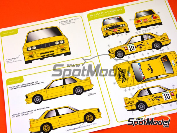 Image 3: BMW M3 E30 Sauermann Competicion Team sponsored by Camel - El Corte Ingles Rally Islas Canarias, Principe de Asturias Rally, Valeo Rallye 1989 and 1991 | Marking / livery in 1/24 scale manufactured by Decalcas (ref.&nbsp;DCL-DEC002)