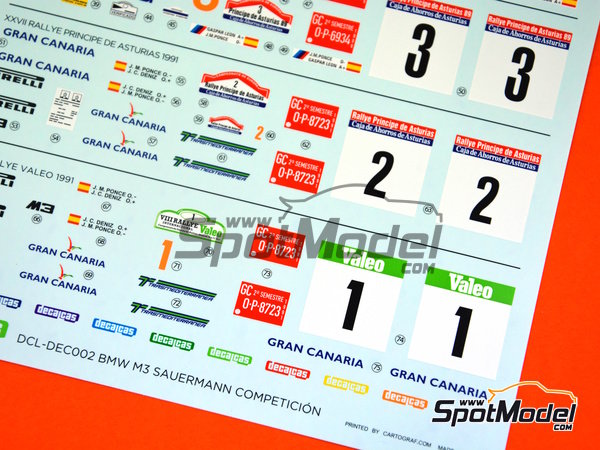 Image 8: BMW M3 E30 Sauermann Competicion Team sponsored by Camel - El Corte Ingles Rally Islas Canarias, Principe de Asturias Rally, Valeo Rallye 1989 and 1991 | Marking / livery in 1/24 scale manufactured by Decalcas (ref.&nbsp;DCL-DEC002)