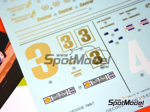 Image 7: BMW M3 E30 JPS Team sponsored by John Player & Sons - 12 hours Bathurst, ATCC Australian Touring Car Championship 1987 | Marking / livery in 1/24 scale manufactured by Decalcas (ref.&nbsp;DCL-DEC003)