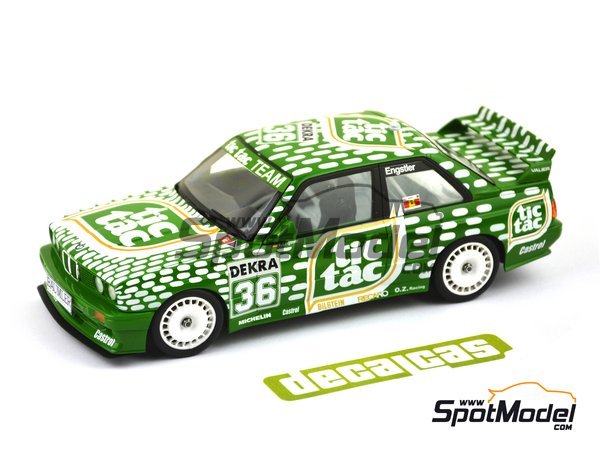 Image 3: BMW M3 E30 Valier Motorsport Team sponsored by Tic Tac - DTM - Deutsche Tourenwagen Masters 1992 | Marking / livery in 1/24 scale manufactured by Decalcas (ref.&nbsp;DCL-DEC006)