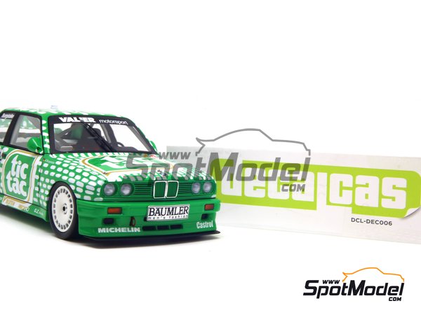 Image 14: BMW M3 E30 Valier Motorsport Team sponsored by Tic Tac - DTM - Deutsche Tourenwagen Masters 1992 | Marking / livery in 1/24 scale manufactured by Decalcas (ref.&nbsp;DCL-DEC006)