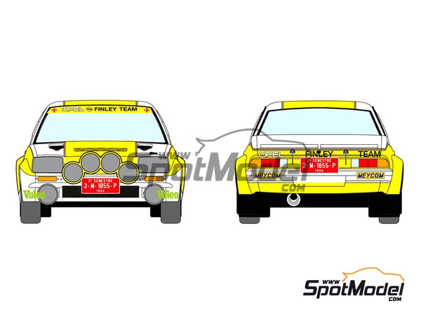 Image 1: Opel Manta 400 Group B Opel Team sponsored by Finley - Rallye Catalunya 1984 | Marking / livery in 1/24 scale manufactured by Decalcas (ref. DCL-DEC011)