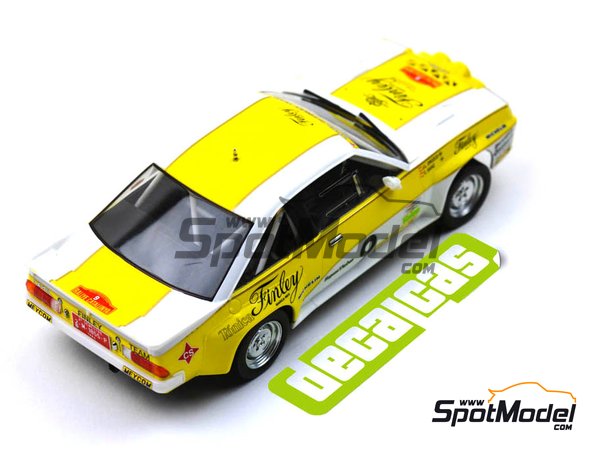 Image 9: Opel Manta 400 Group B Opel Team sponsored by Finley - Rallye Catalunya 1984 | Marking / livery in 1/24 scale manufactured by Decalcas (ref. DCL-DEC011)