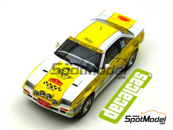 Image 10: Opel Manta 400 Group B Opel Team sponsored by Finley - Rallye Catalunya 1984 | Marking / livery in 1/24 scale manufactured by Decalcas (ref. DCL-DEC011)