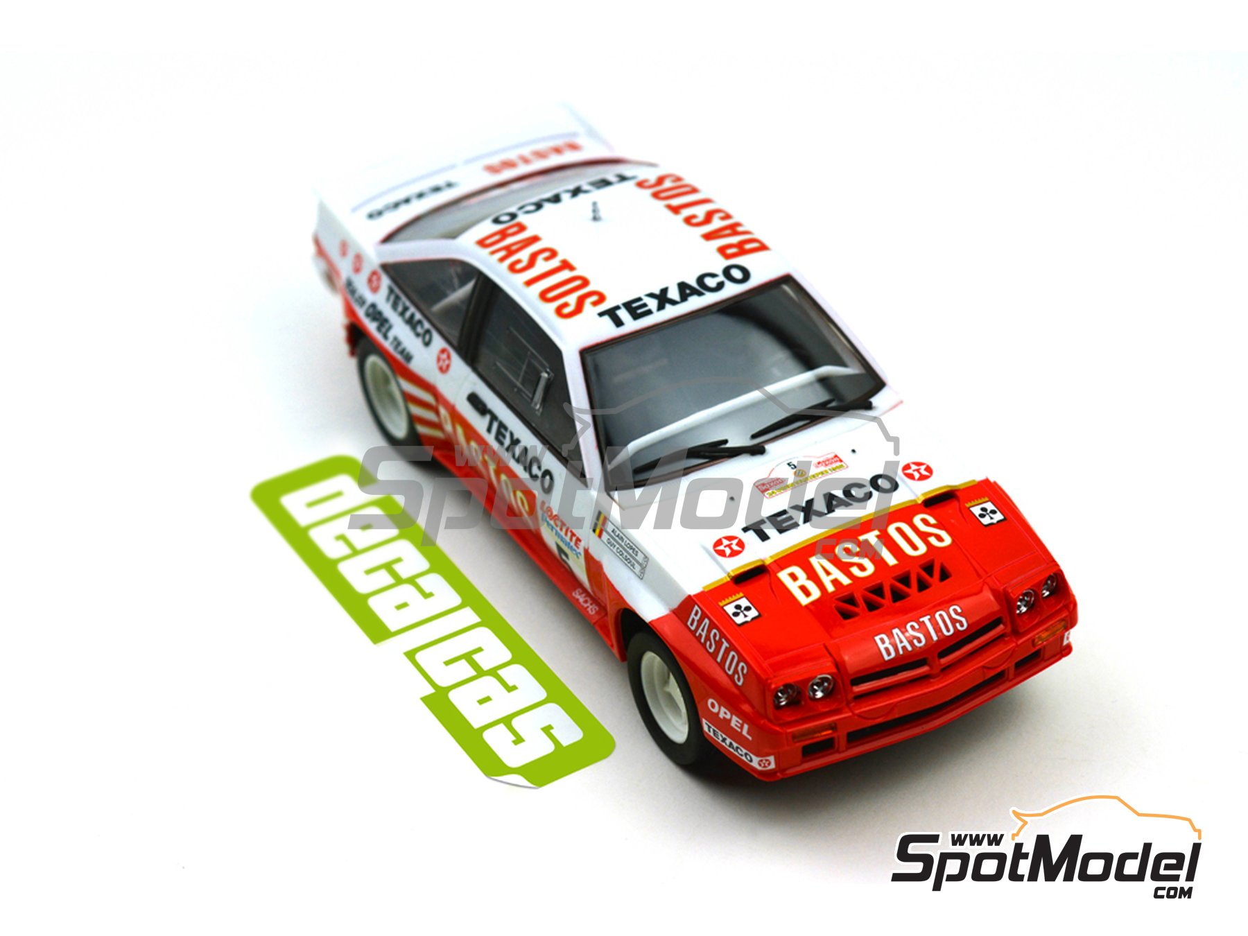 Image 7: Opel Manta 400 Group B Bastos Texaco Rally Team - 24 Hours de Ypres Rally, Condroz Rally, Haspengow Rally 1985 | Marking / livery in 1/24 scale manufactured by Decalcas (ref.&nbsp;DCL-DEC012)