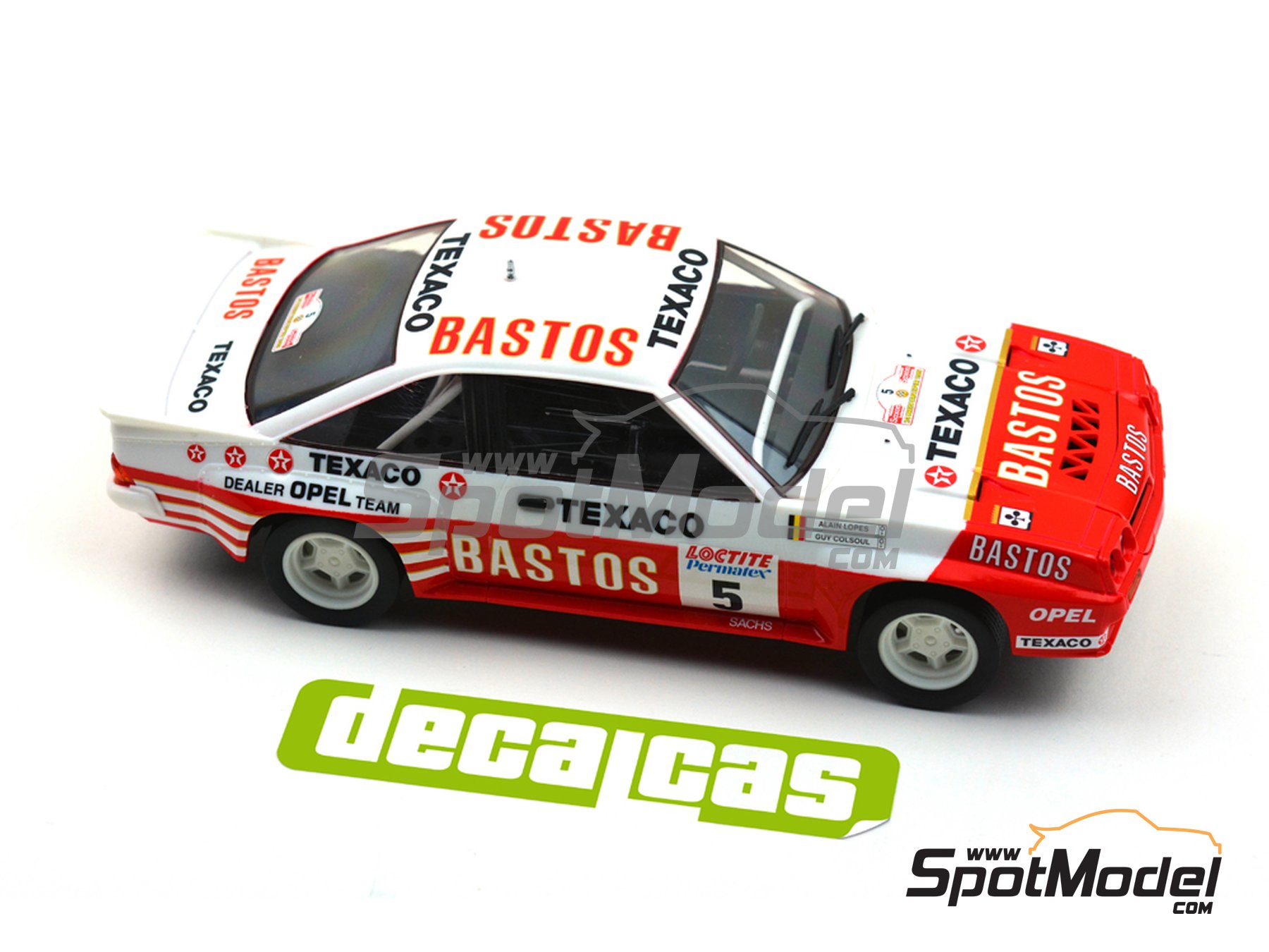 Image 8: Opel Manta 400 Group B Bastos Texaco Rally Team - 24 Hours de Ypres Rally, Condroz Rally, Haspengow Rally 1985 | Marking / livery in 1/24 scale manufactured by Decalcas (ref.&nbsp;DCL-DEC012)