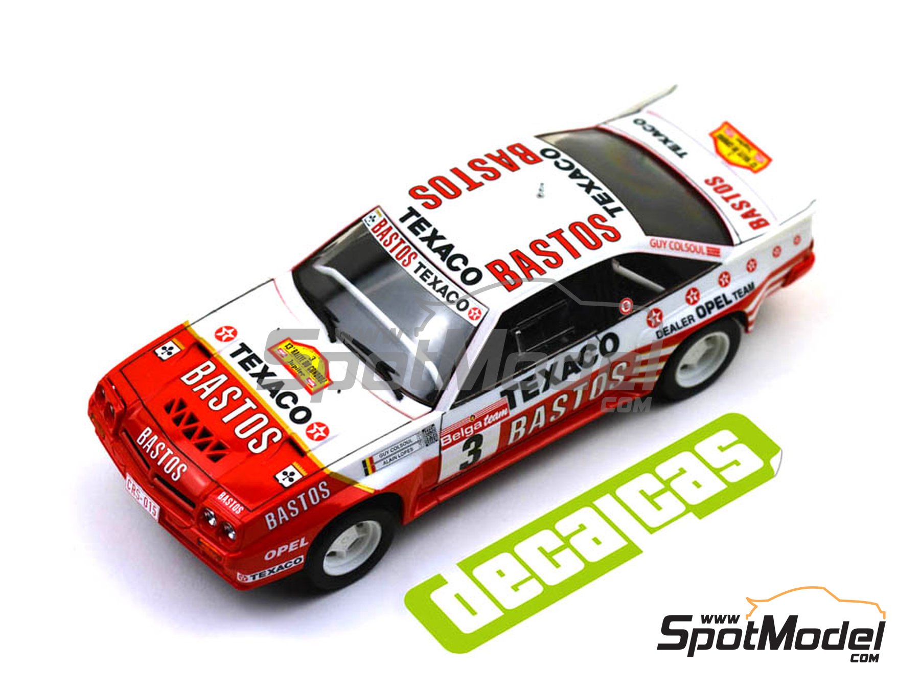 Image 5: Opel Manta 400 Group B Bastos Texaco Rally Team - 24 Hours de Ypres Rally, Condroz Rally, Haspengow Rally 1986 | Marking / livery in 1/24 scale manufactured by Decalcas (ref.&nbsp;DCL-DEC013)
