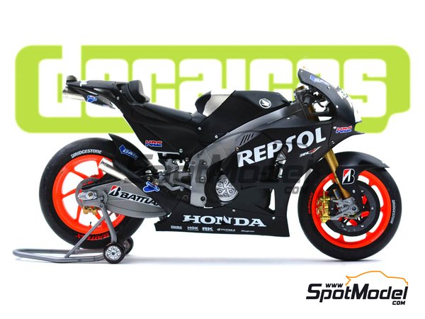 Image 10: Honda RC213V Repsol Honda Team - Motorland Aragon test 2013 | Marking / livery in 1/12 scale manufactured by Decalcas (ref.&nbsp;DCL-DEC014)