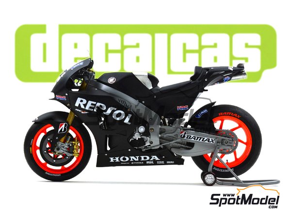 Image 11: Honda RC213V Repsol Honda Team - Motorland Aragon test 2013 | Marking / livery in 1/12 scale manufactured by Decalcas (ref.&nbsp;DCL-DEC014)