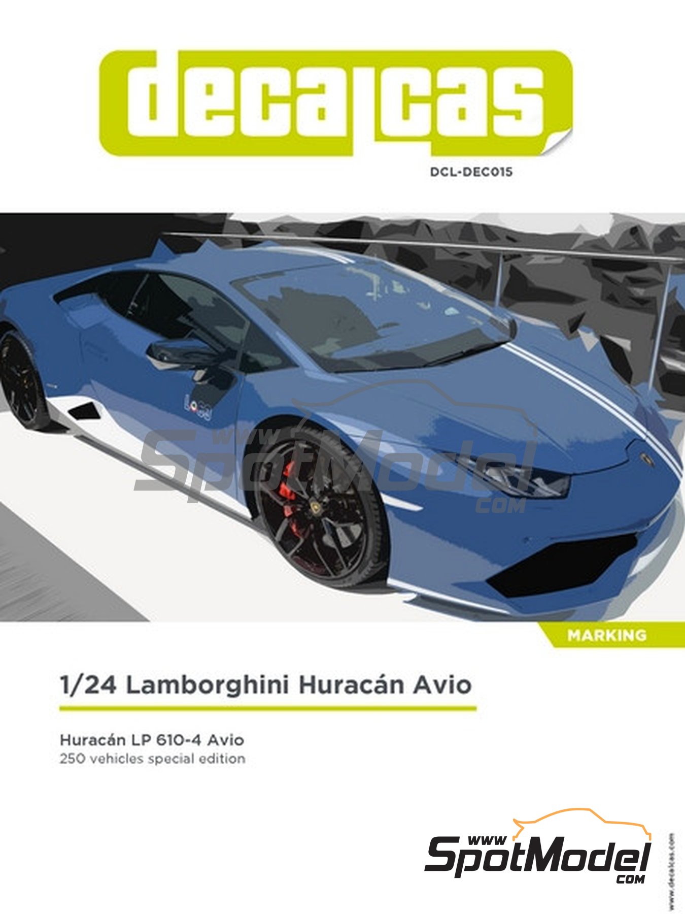 Lamborghini Hurac&aacute;n LP 610-4 Avio | Marking / livery in 1/24 scale manufactured by Decalcas (ref.&nbsp;DCL-DEC015) image