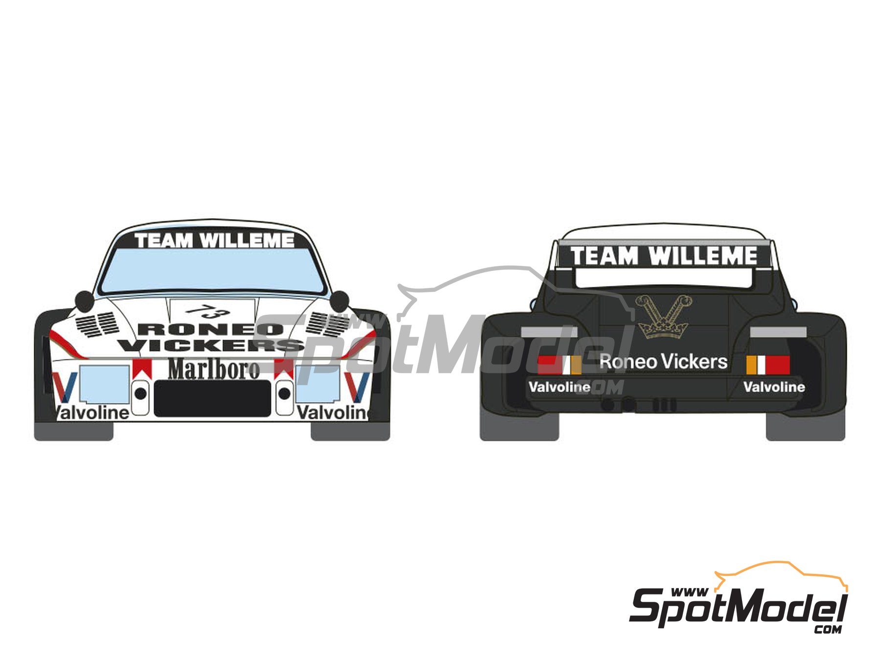 Image 2: Porsche Kremer 935 K2 Equipo Willeme - Deutsche Rennsport Meisterschaft DRM Marlboro Cup 1978 | Decoración en escala 1/24 fabricado por Decalcas (ref. DCL-DEC023)