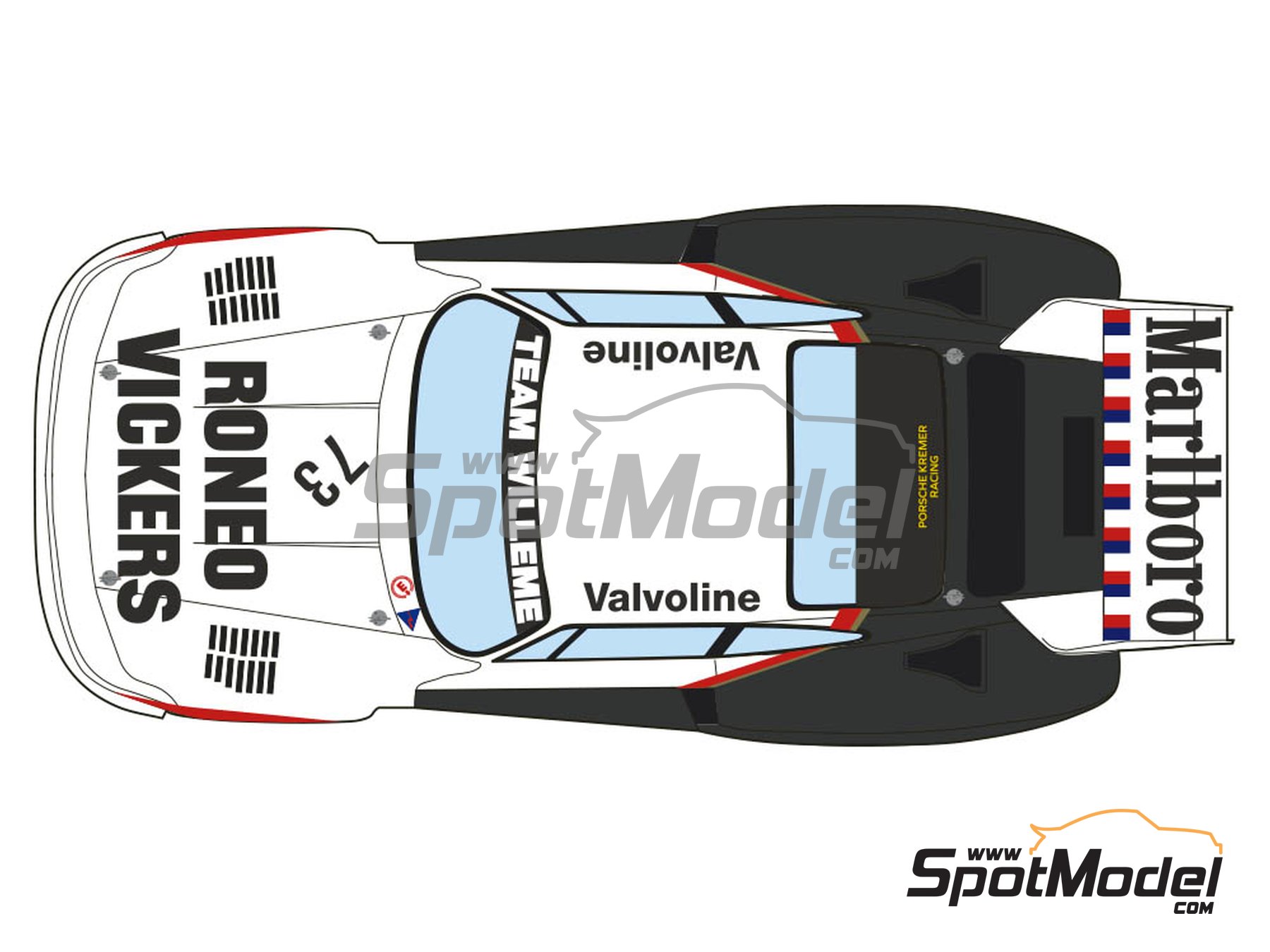 Image 5: Porsche Kremer 935 K2 Equipo Willeme - Deutsche Rennsport Meisterschaft DRM Marlboro Cup 1978 | Decoración en escala 1/24 fabricado por Decalcas (ref. DCL-DEC023)