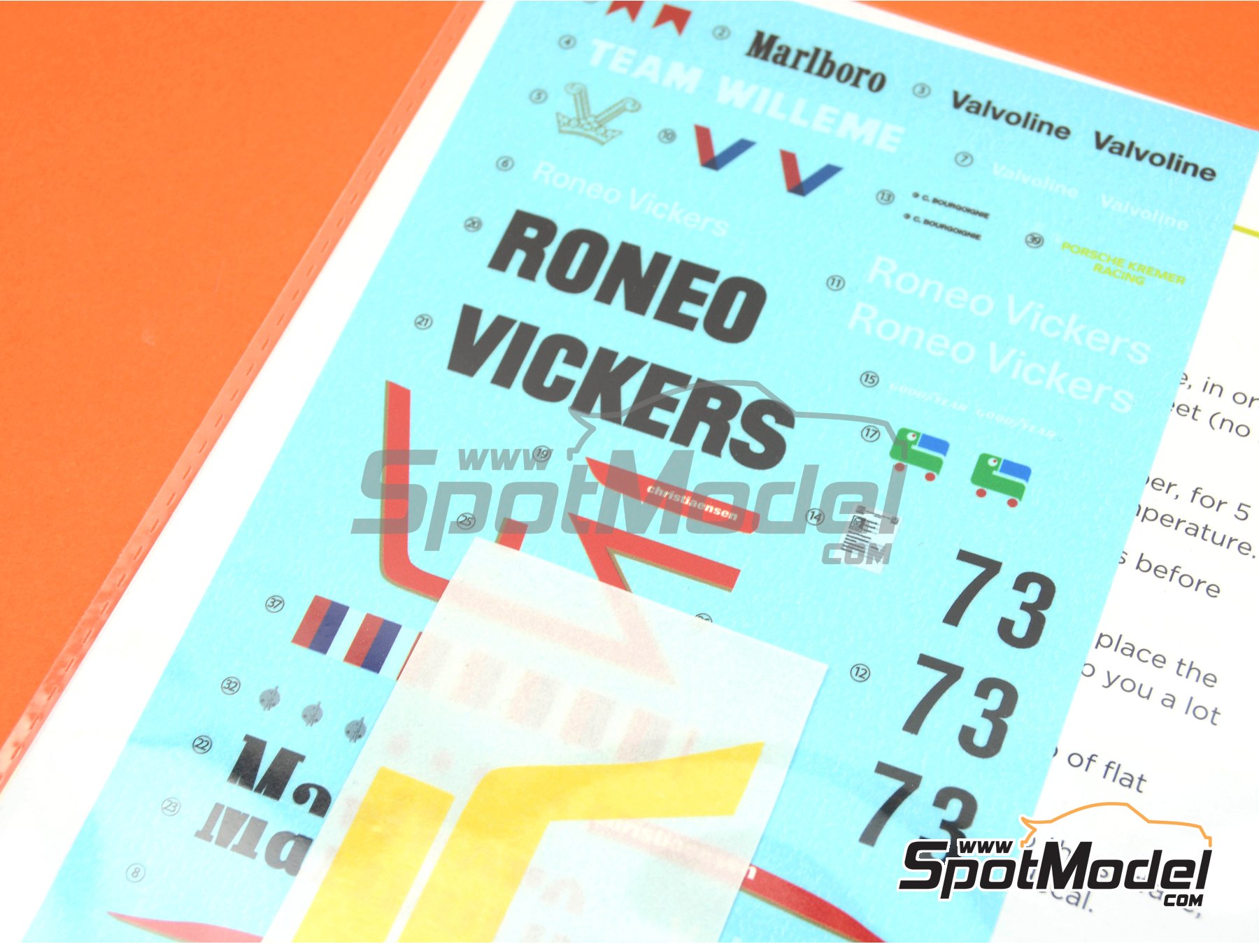 Image 7: Porsche Kremer 935 K2 Equipo Willeme - Deutsche Rennsport Meisterschaft DRM Marlboro Cup 1978 | Decoración en escala 1/24 fabricado por Decalcas (ref. DCL-DEC023)