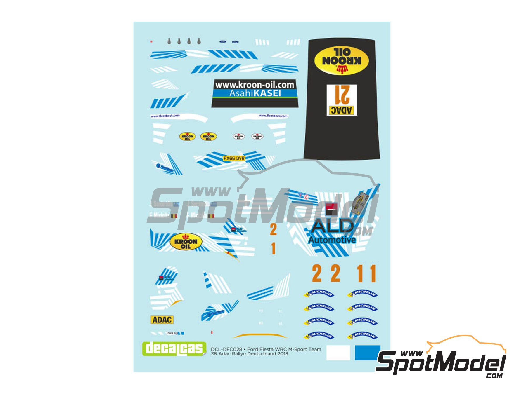 Image 5: Ford Fiesta WRC M-Sport World Rally Team - ADAC Deutschland Rally 2018 | Marking / livery in 1/24 scale manufactured by Decalcas (ref.&nbsp;DCL-DEC028)