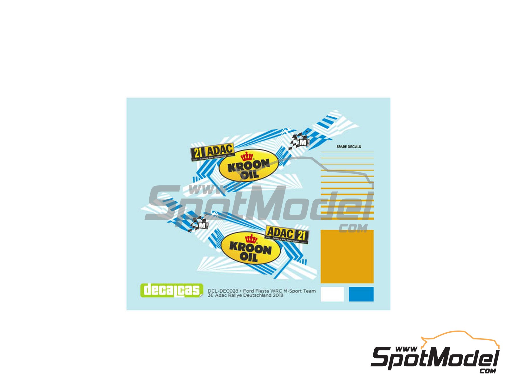 Image 6: Ford Fiesta WRC M-Sport World Rally Team - ADAC Deutschland Rally 2018 | Marking / livery in 1/24 scale manufactured by Decalcas (ref.&nbsp;DCL-DEC028)