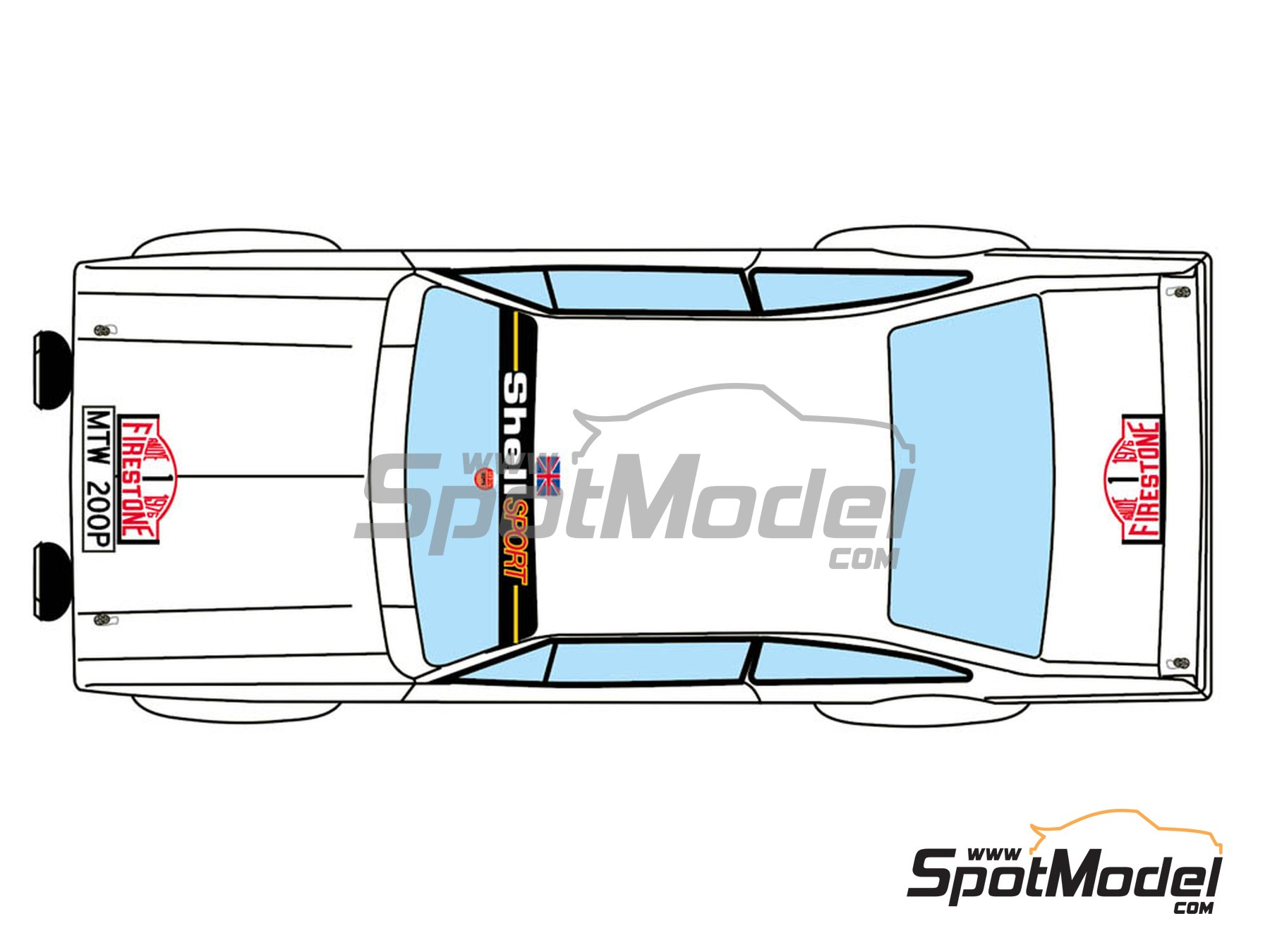 Image 4: Ford Escort Mk. II - Firestone Rallye 1976 | Marking / livery in 1/24 scale manufactured by Decalcas (ref.&nbsp;DCL-DEC031)