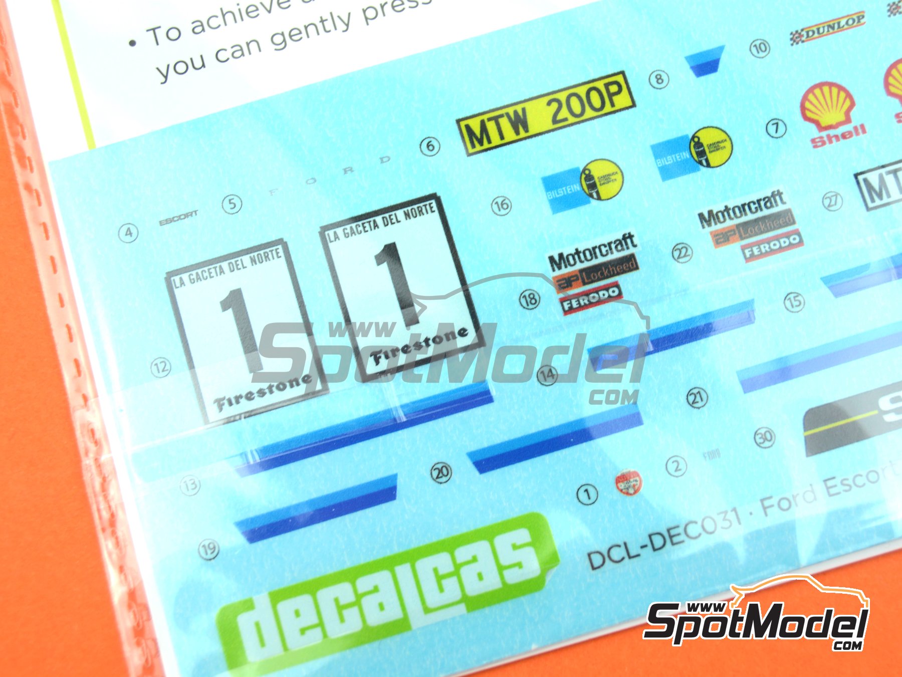 Image 7: Ford Escort Mk. II - Firestone Rallye 1976 | Marking / livery in 1/24 scale manufactured by Decalcas (ref.&nbsp;DCL-DEC031)