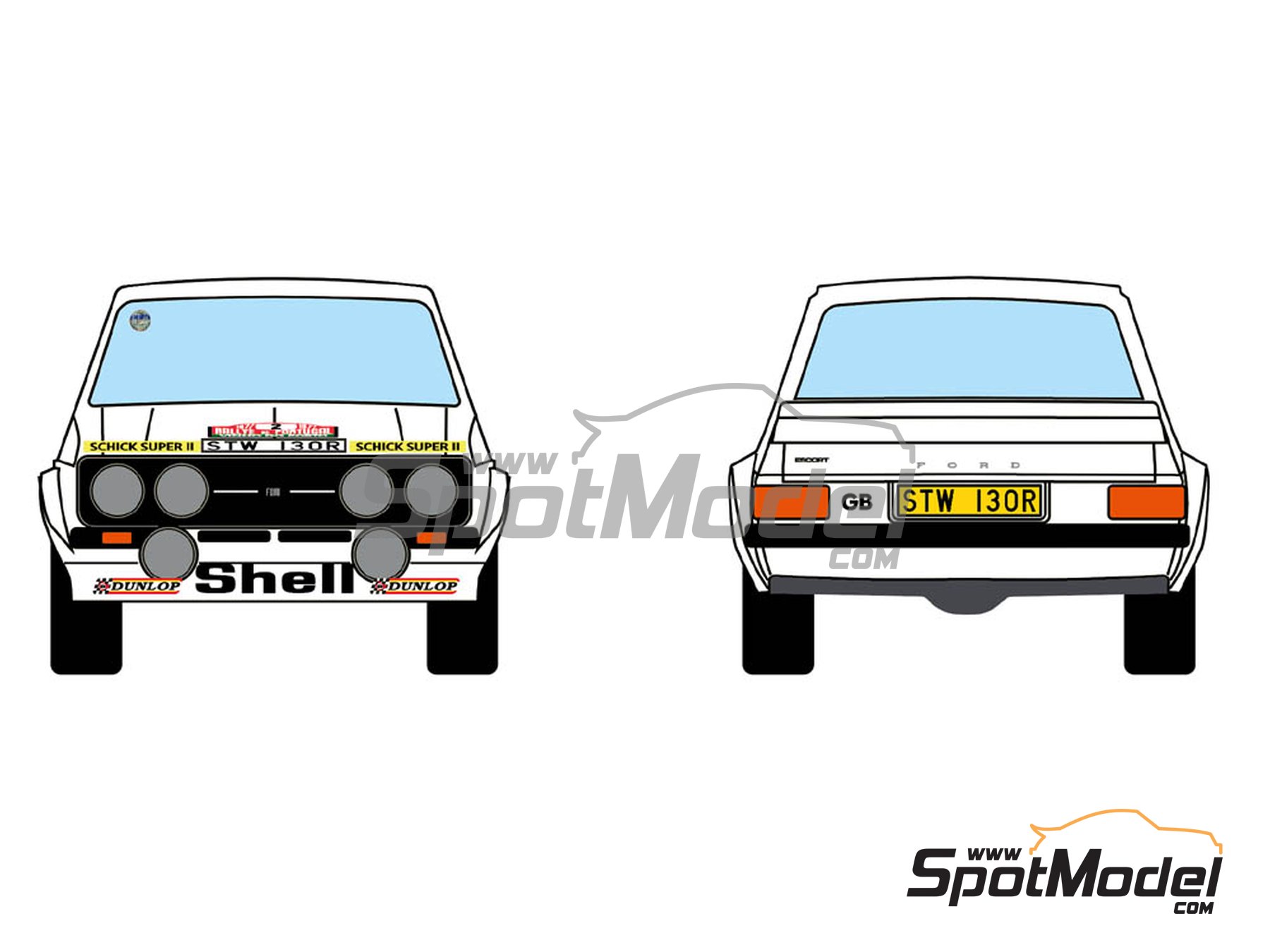 Image 1: Ford Escort Mk. II - Portugal Rally - Vinho do Porto 1977 | Marking / livery in 1/24 scale manufactured by Decalcas (ref.&nbsp;DCL-DEC032)