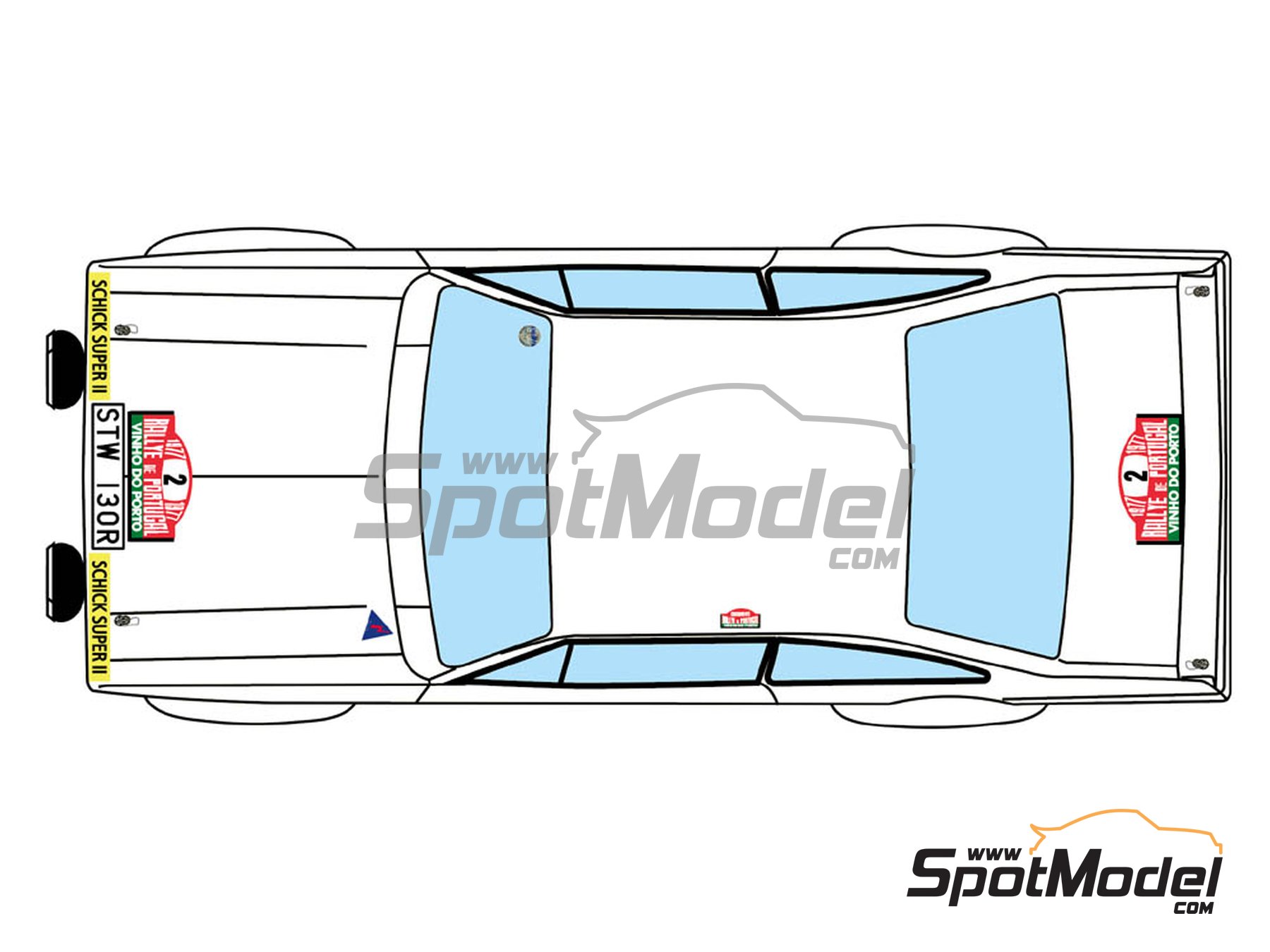 Image 4: Ford Escort Mk. II - Portugal Rally - Vinho do Porto 1977 | Marking / livery in 1/24 scale manufactured by Decalcas (ref.&nbsp;DCL-DEC032)
