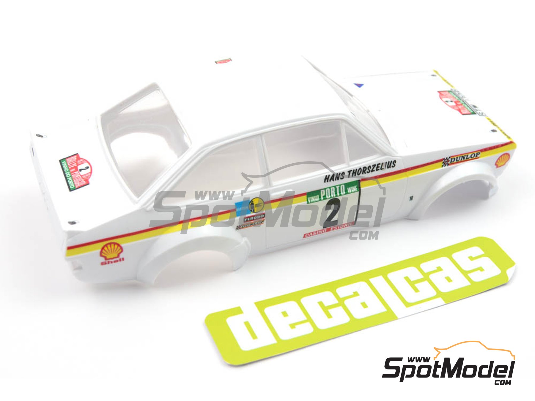 Image 8: Ford Escort Mk. II - Portugal Rally - Vinho do Porto 1977 | Marking / livery in 1/24 scale manufactured by Decalcas (ref.&nbsp;DCL-DEC032)