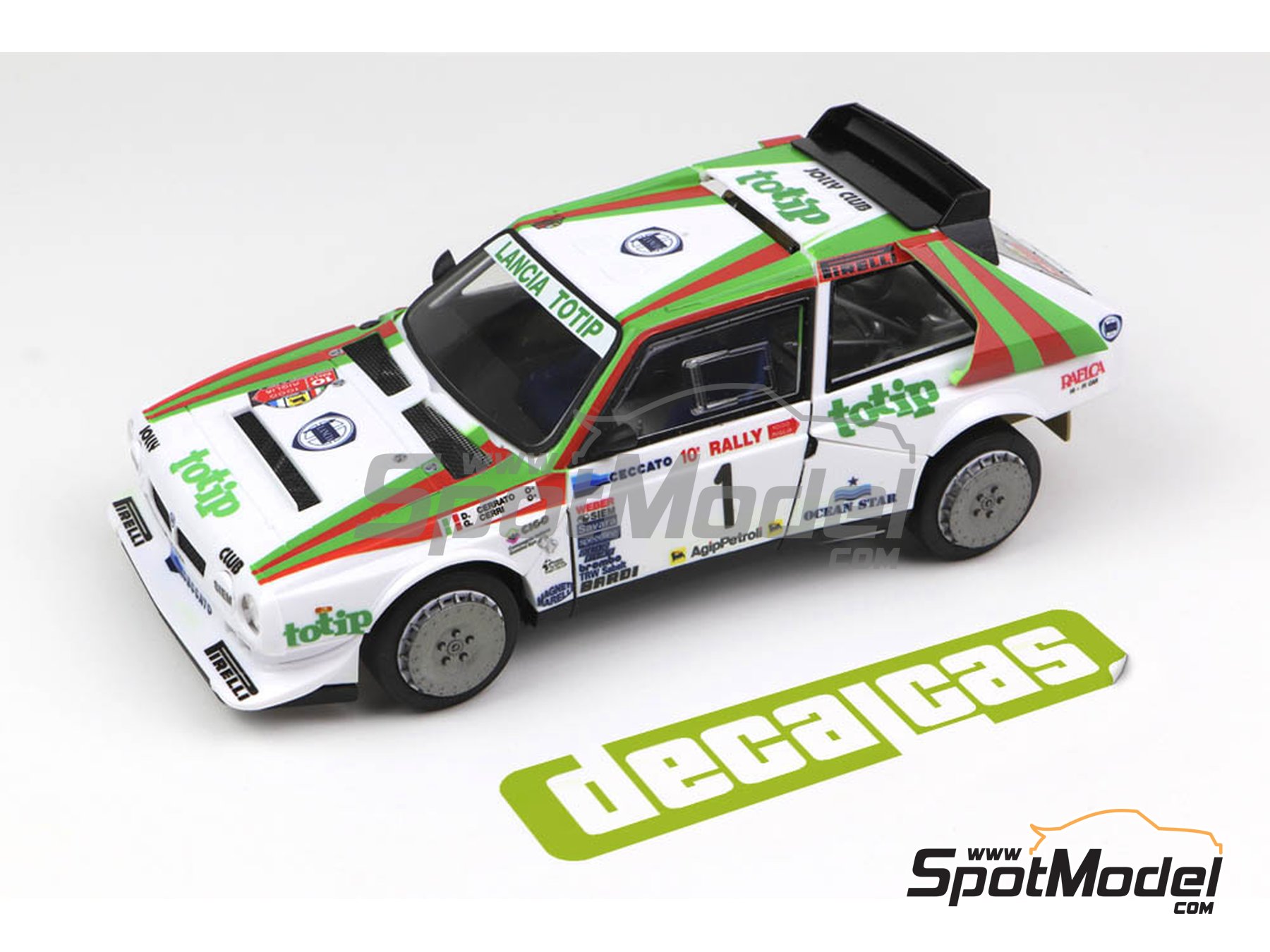 Image 9: Lancia Delta S4 sponsored by Jolly Club Totip - Rally 1000 Miglia 1986 | Marking / livery in 1/24 scale manufactured by Decalcas (ref.&nbsp;DCL-DEC034)