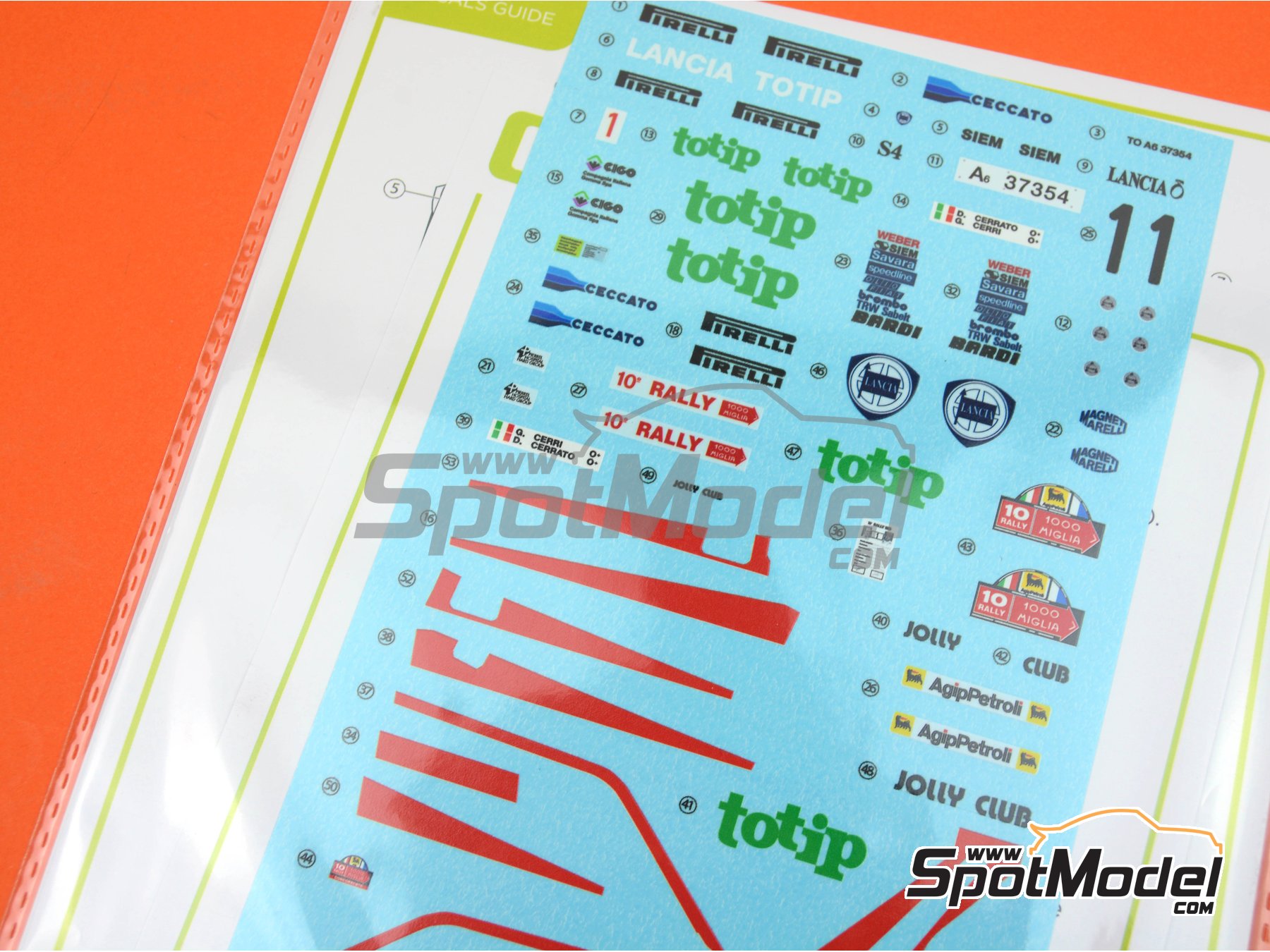 Image 16: Lancia Delta S4 sponsored by Jolly Club Totip - Rally 1000 Miglia 1986 | Marking / livery in 1/24 scale manufactured by Decalcas (ref.&nbsp;DCL-DEC034)