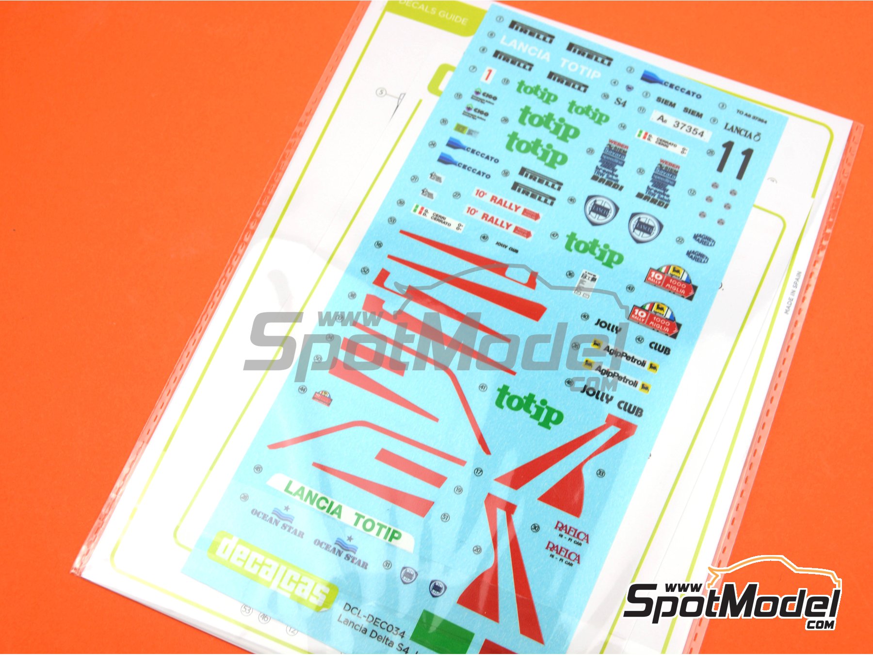 Image 18: Lancia Delta S4 sponsored by Jolly Club Totip - Rally 1000 Miglia 1986 | Marking / livery in 1/24 scale manufactured by Decalcas (ref.&nbsp;DCL-DEC034)