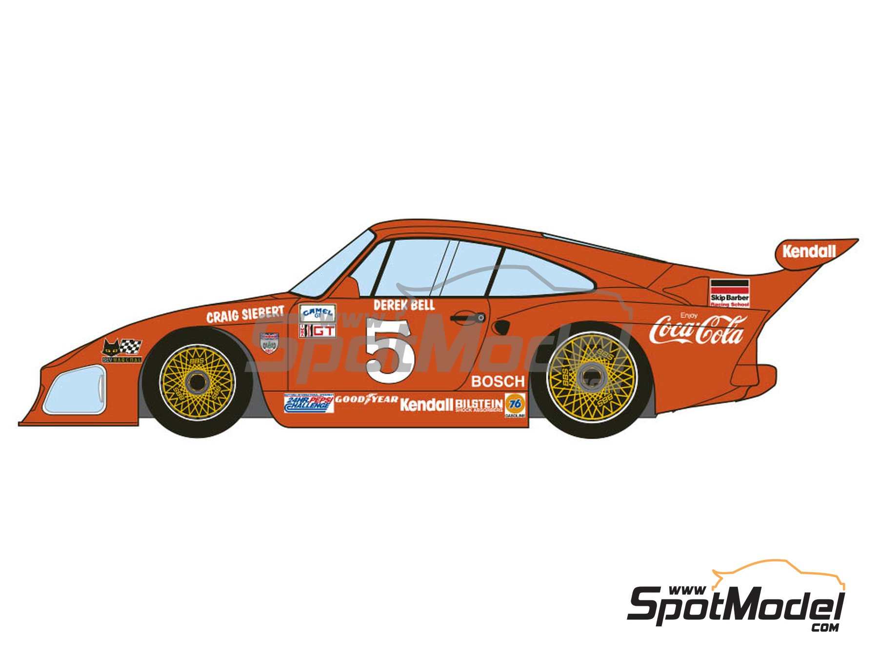 Image 2: Porsche Kremer 935 K3 Equipo Bob Akin Motor Racing patrocinado por Coca Cola - 12 Horas de Sebring, 24 Horas de Daytona, 24 Horas de Le Mans, IMSA 1981 | Decoración en escala 1/24 fabricado por Decalcas (ref. DCL-DEC037)