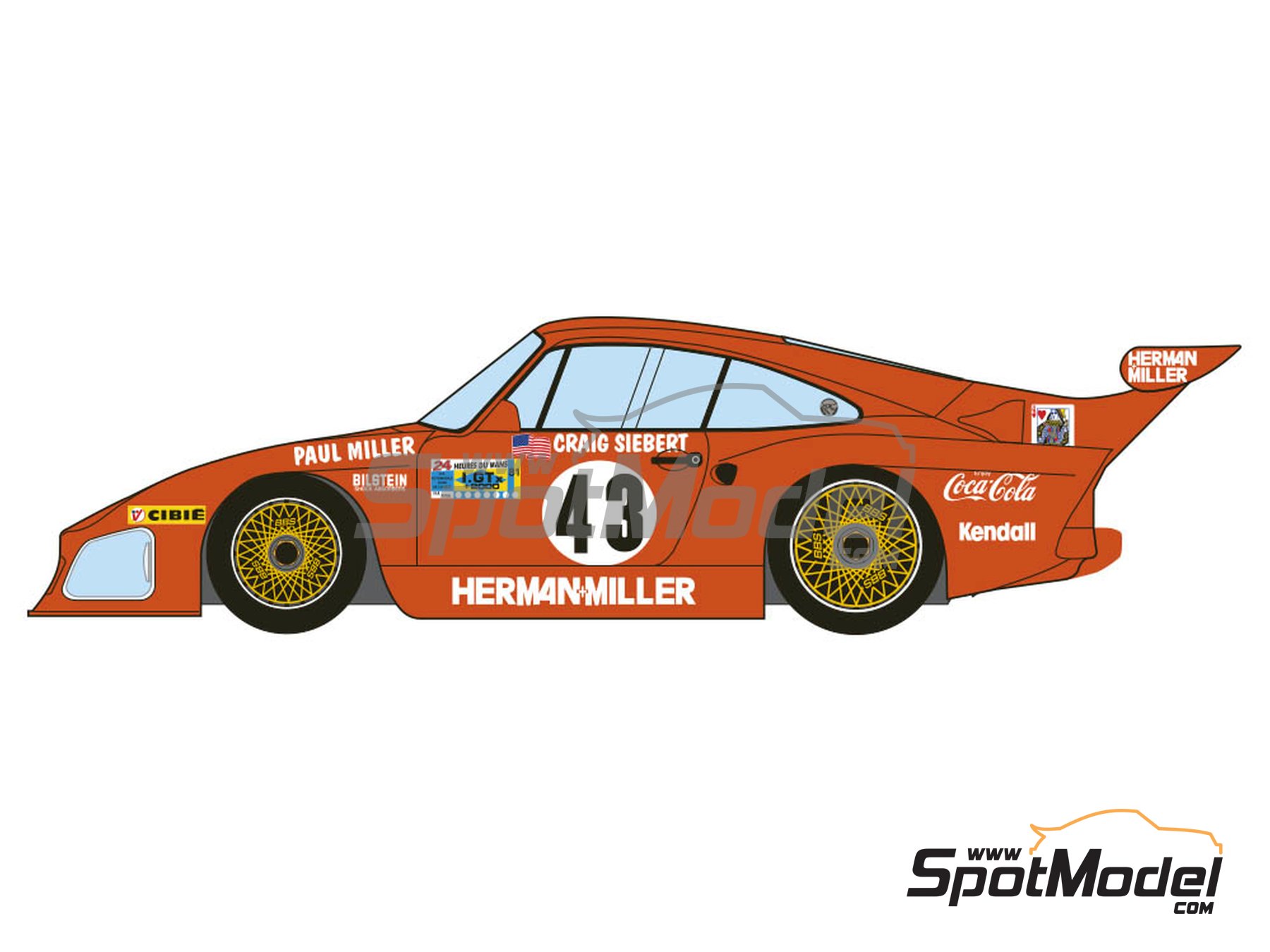 Image 3: Porsche Kremer 935 K3 Equipo Bob Akin Motor Racing patrocinado por Coca Cola - 12 Horas de Sebring, 24 Horas de Daytona, 24 Horas de Le Mans, IMSA 1981 | Decoración en escala 1/24 fabricado por Decalcas (ref. DCL-DEC037)