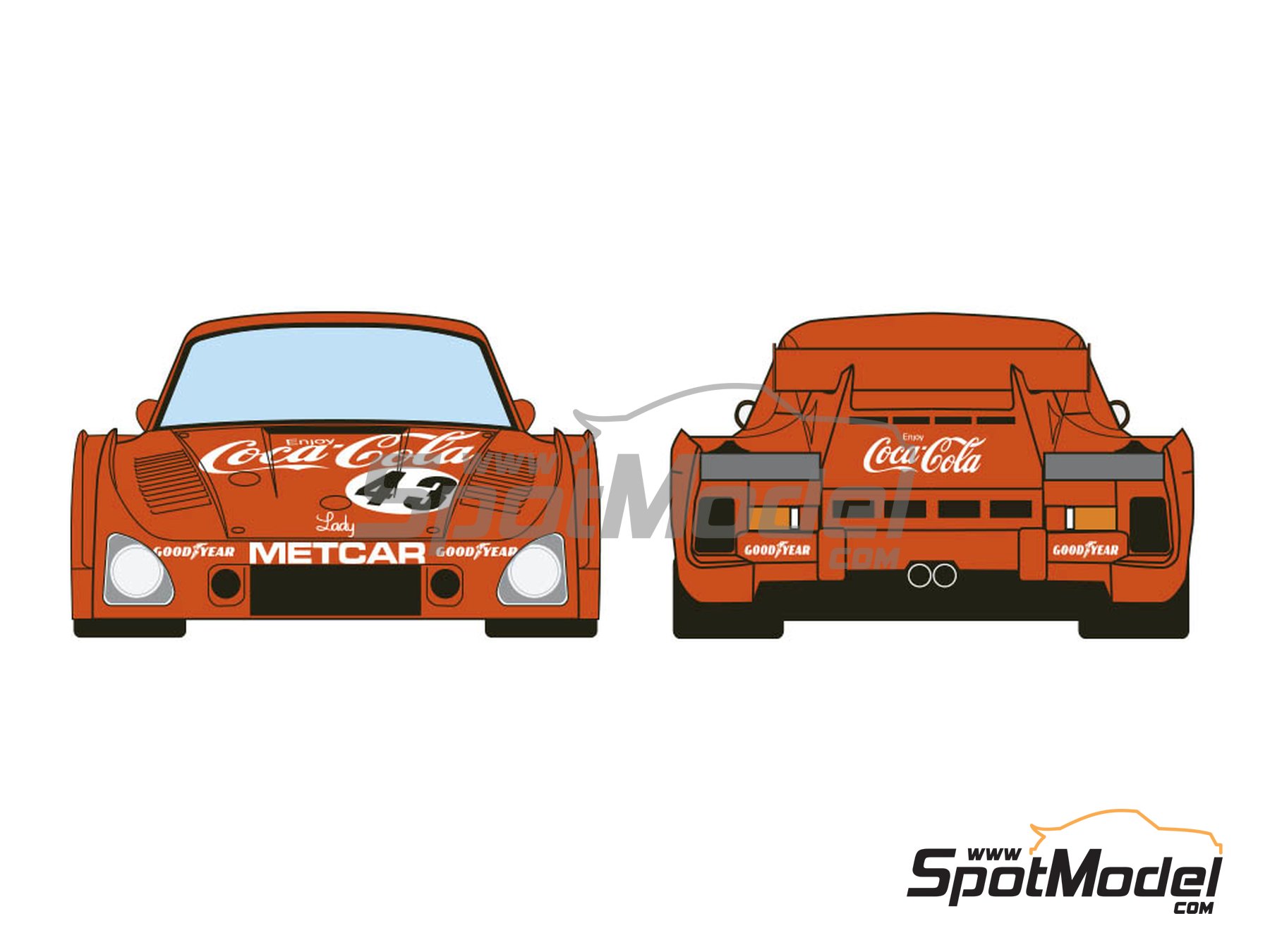 Image 4: Porsche Kremer 935 K3 Equipo Bob Akin Motor Racing patrocinado por Coca Cola - 12 Horas de Sebring, 24 Horas de Daytona, 24 Horas de Le Mans, IMSA 1981 | Decoración en escala 1/24 fabricado por Decalcas (ref. DCL-DEC037)
