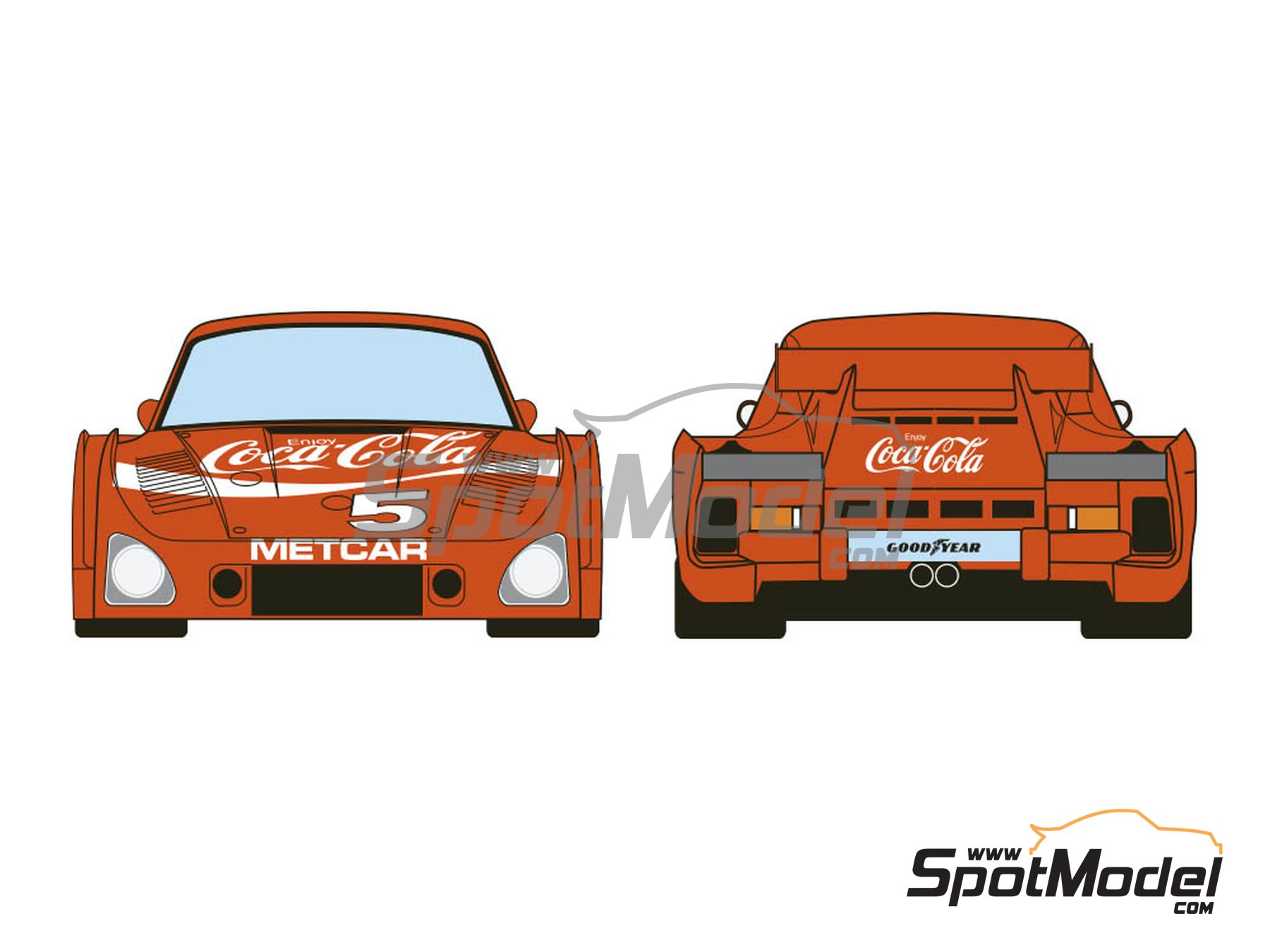Image 5: Porsche Kremer 935 K3 Equipo Bob Akin Motor Racing patrocinado por Coca Cola - 12 Horas de Sebring, 24 Horas de Daytona, 24 Horas de Le Mans, IMSA 1981 | Decoración en escala 1/24 fabricado por Decalcas (ref. DCL-DEC037)