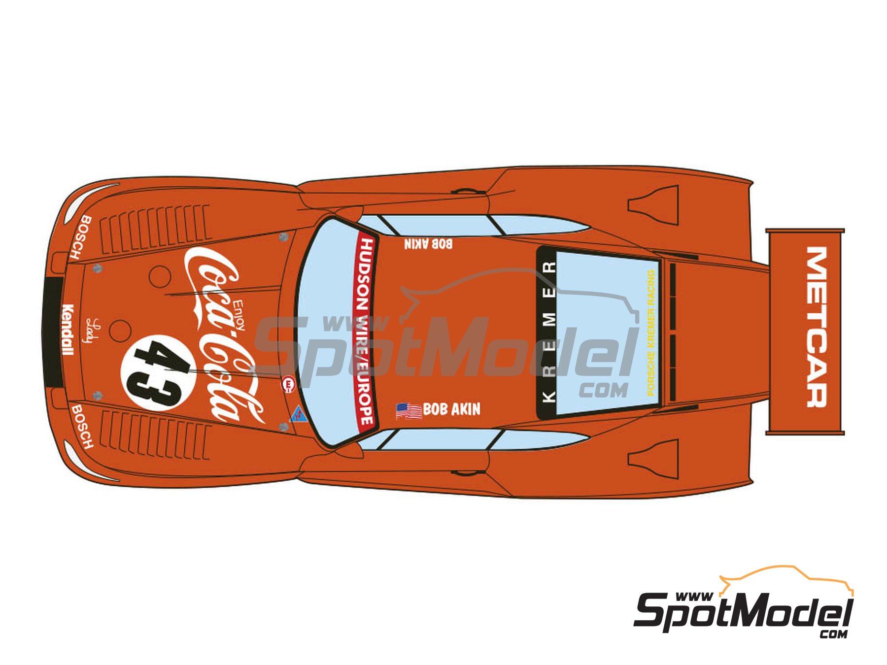 Image 8: Porsche Kremer 935 K3 Equipo Bob Akin Motor Racing patrocinado por Coca Cola - 12 Horas de Sebring, 24 Horas de Daytona, 24 Horas de Le Mans, IMSA 1981 | Decoración en escala 1/24 fabricado por Decalcas (ref. DCL-DEC037)