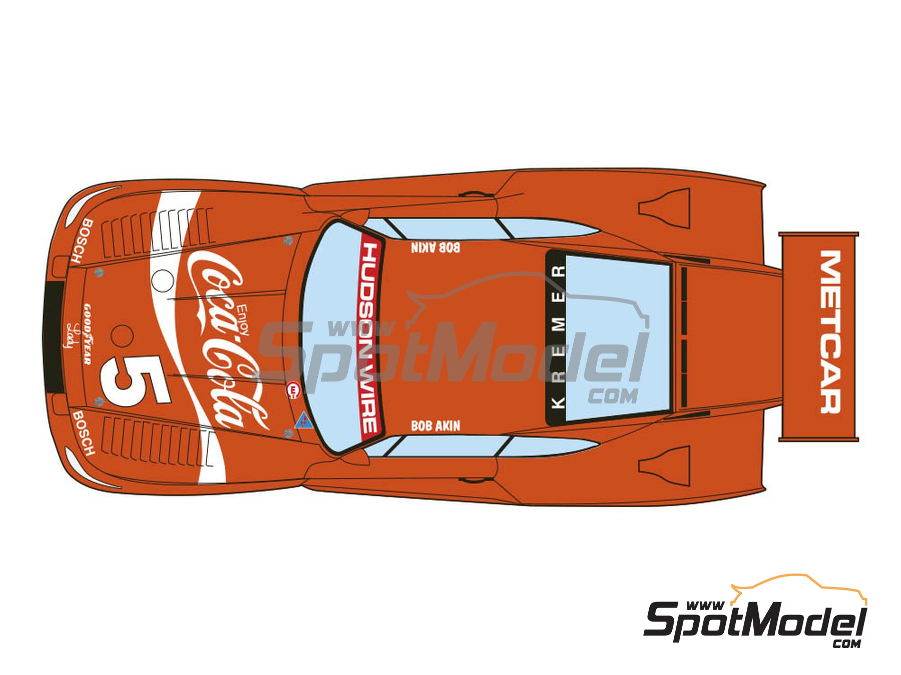 Image 9: Porsche Kremer 935 K3 Equipo Bob Akin Motor Racing patrocinado por Coca Cola - 12 Horas de Sebring, 24 Horas de Daytona, 24 Horas de Le Mans, IMSA 1981 | Decoración en escala 1/24 fabricado por Decalcas (ref. DCL-DEC037)