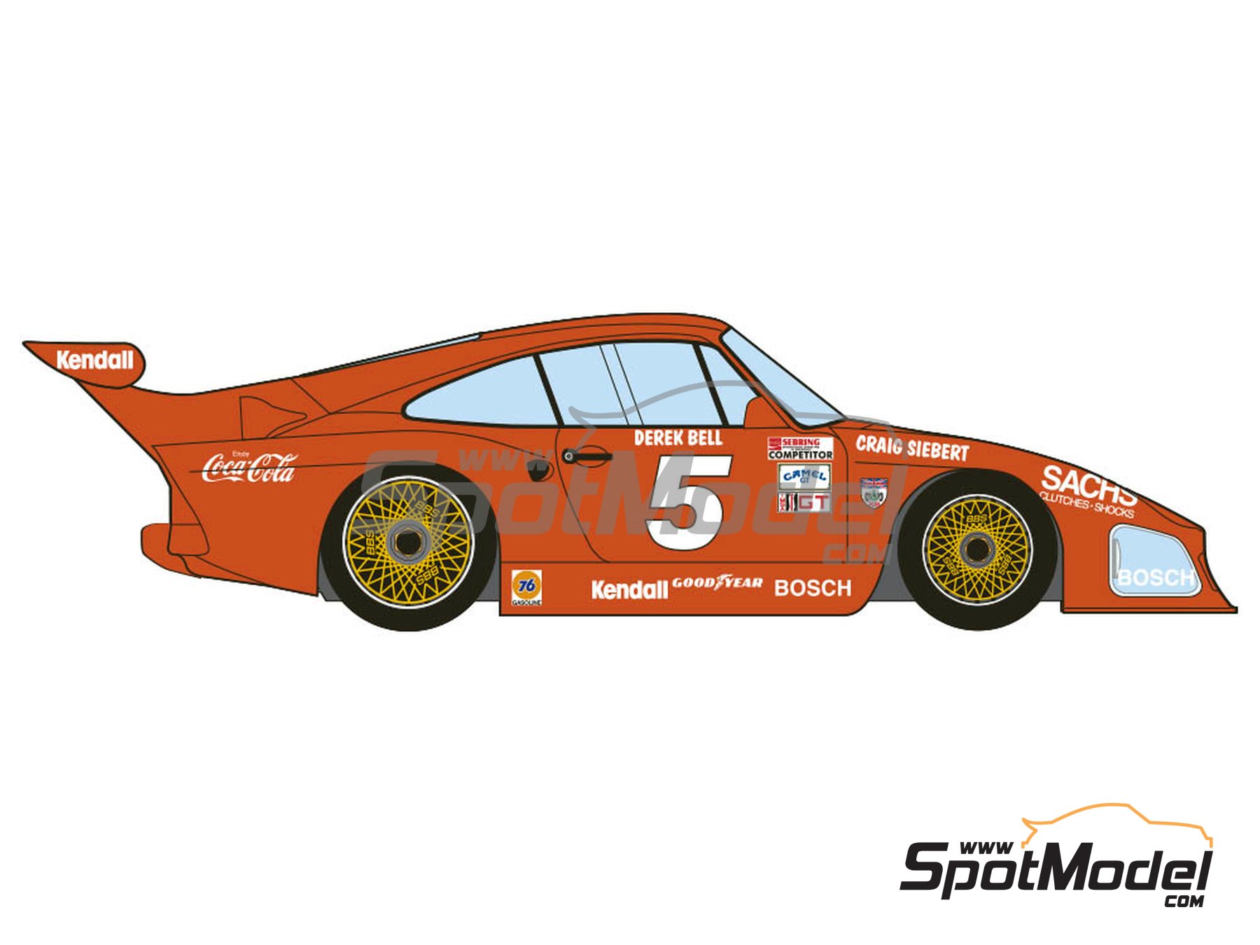 Image 10: Porsche Kremer 935 K3 Equipo Bob Akin Motor Racing patrocinado por Coca Cola - 12 Horas de Sebring, 24 Horas de Daytona, 24 Horas de Le Mans, IMSA 1981 | Decoración en escala 1/24 fabricado por Decalcas (ref. DCL-DEC037)