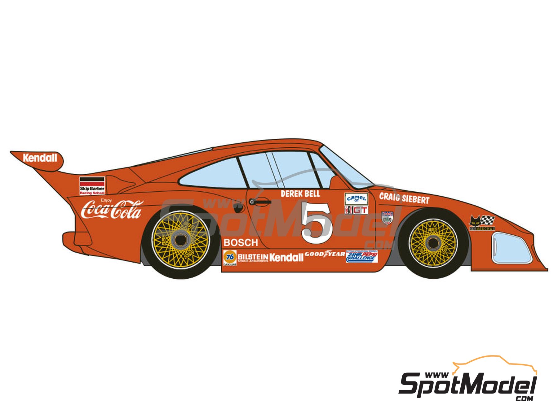 Image 11: Porsche Kremer 935 K3 Equipo Bob Akin Motor Racing patrocinado por Coca Cola - 12 Horas de Sebring, 24 Horas de Daytona, 24 Horas de Le Mans, IMSA 1981 | Decoración en escala 1/24 fabricado por Decalcas (ref. DCL-DEC037)