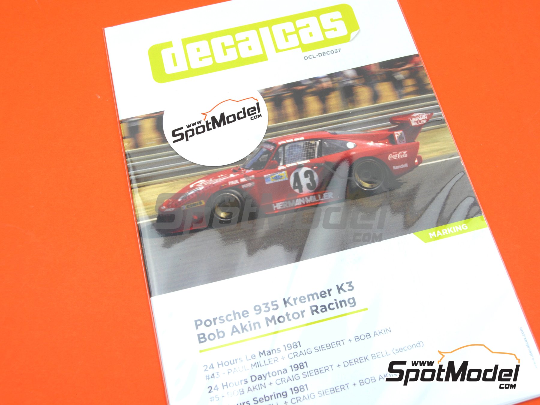 Image 15: Porsche Kremer 935 K3 Equipo Bob Akin Motor Racing patrocinado por Coca Cola - 12 Horas de Sebring, 24 Horas de Daytona, 24 Horas de Le Mans, IMSA 1981 | Decoración en escala 1/24 fabricado por Decalcas (ref. DCL-DEC037)