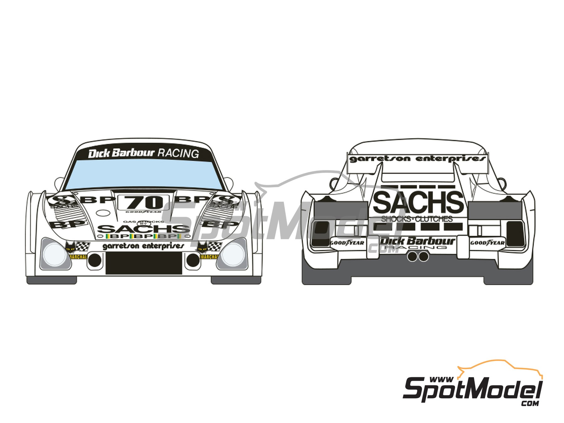 Image 3: Porsche Kremer 935 K3 patrocinado por Dick Barbour Racing - 24 Horas de Le Mans 1980 | Decoración en escala 1/24 fabricado por Decalcas (ref. DCL-DEC038)