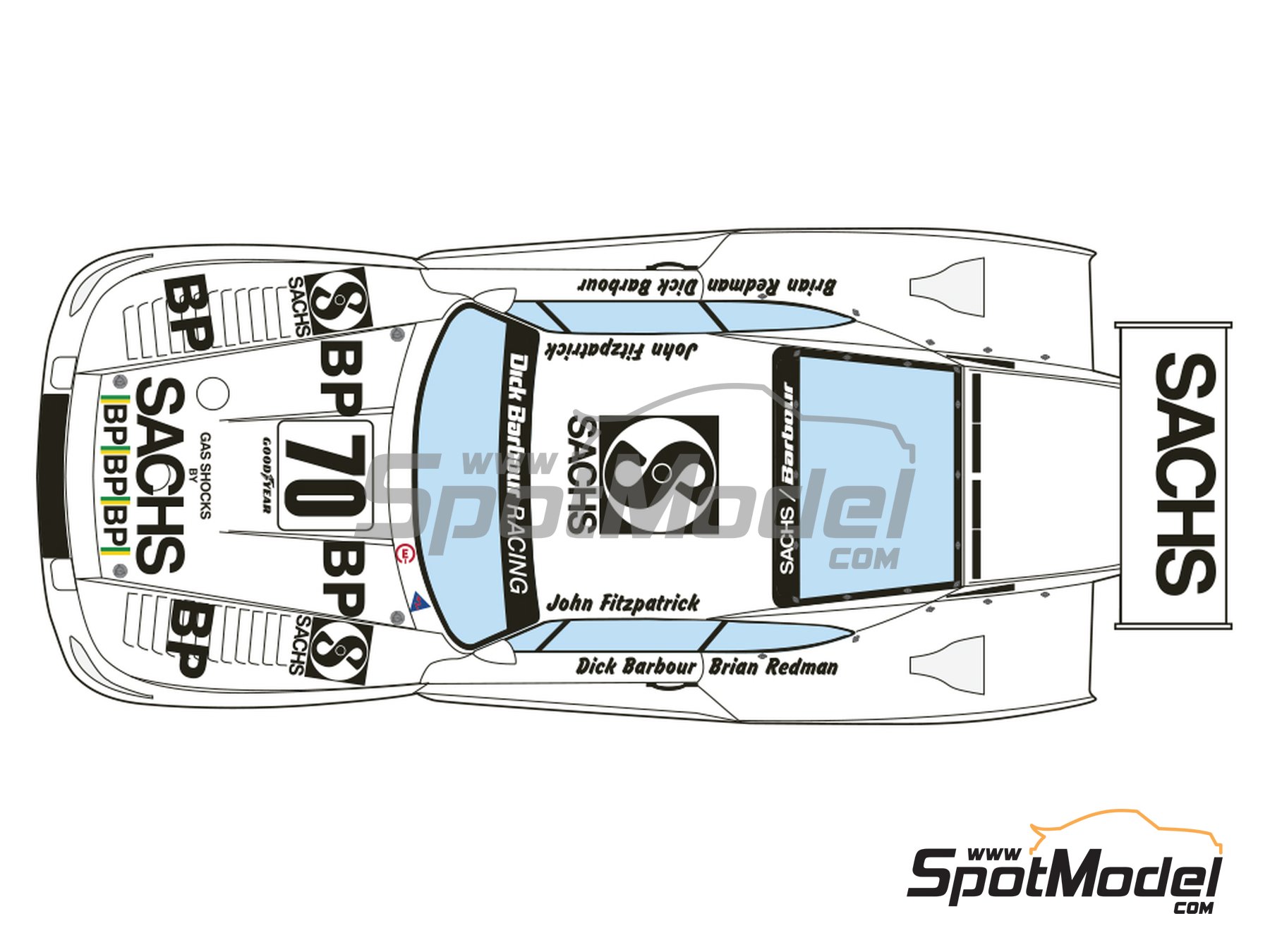 Image 4: Porsche Kremer 935 K3 patrocinado por Dick Barbour Racing - 24 Horas de Le Mans 1980 | Decoración en escala 1/24 fabricado por Decalcas (ref. DCL-DEC038)