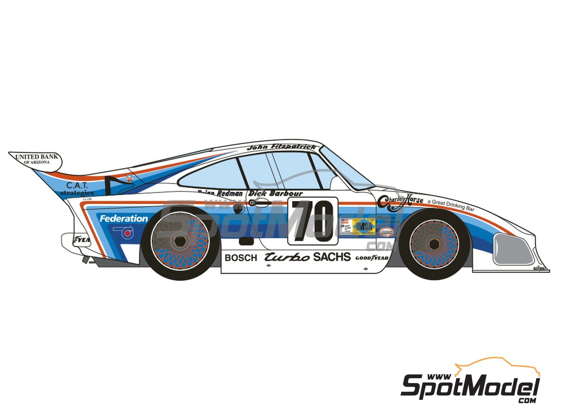 Image 5: Porsche Kremer 935 K3 patrocinado por Dick Barbour Racing - 24 Horas de Le Mans 1980 | Decoración en escala 1/24 fabricado por Decalcas (ref. DCL-DEC038)